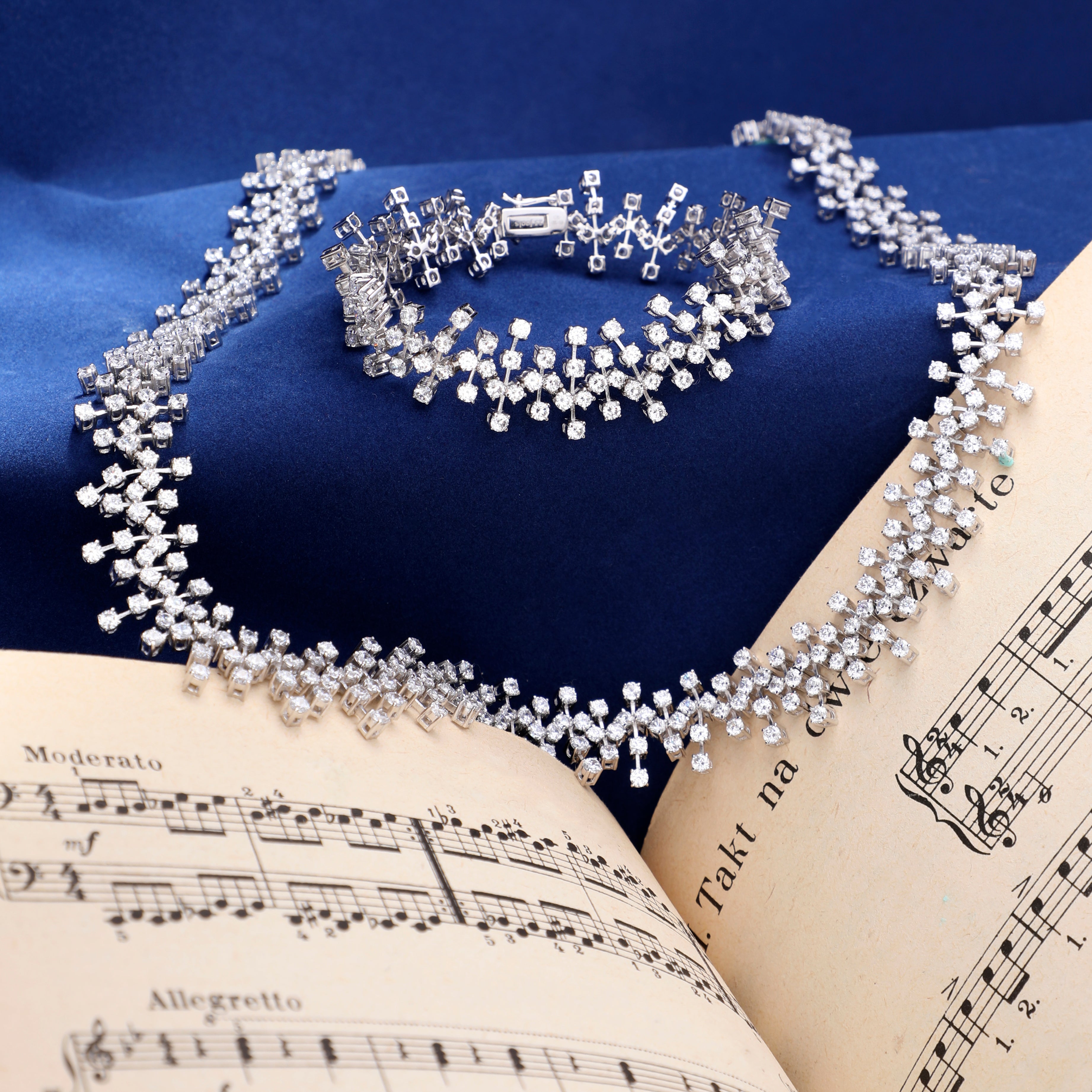 Sterling Silver Scattered Cubic Zirconia Full Necklace