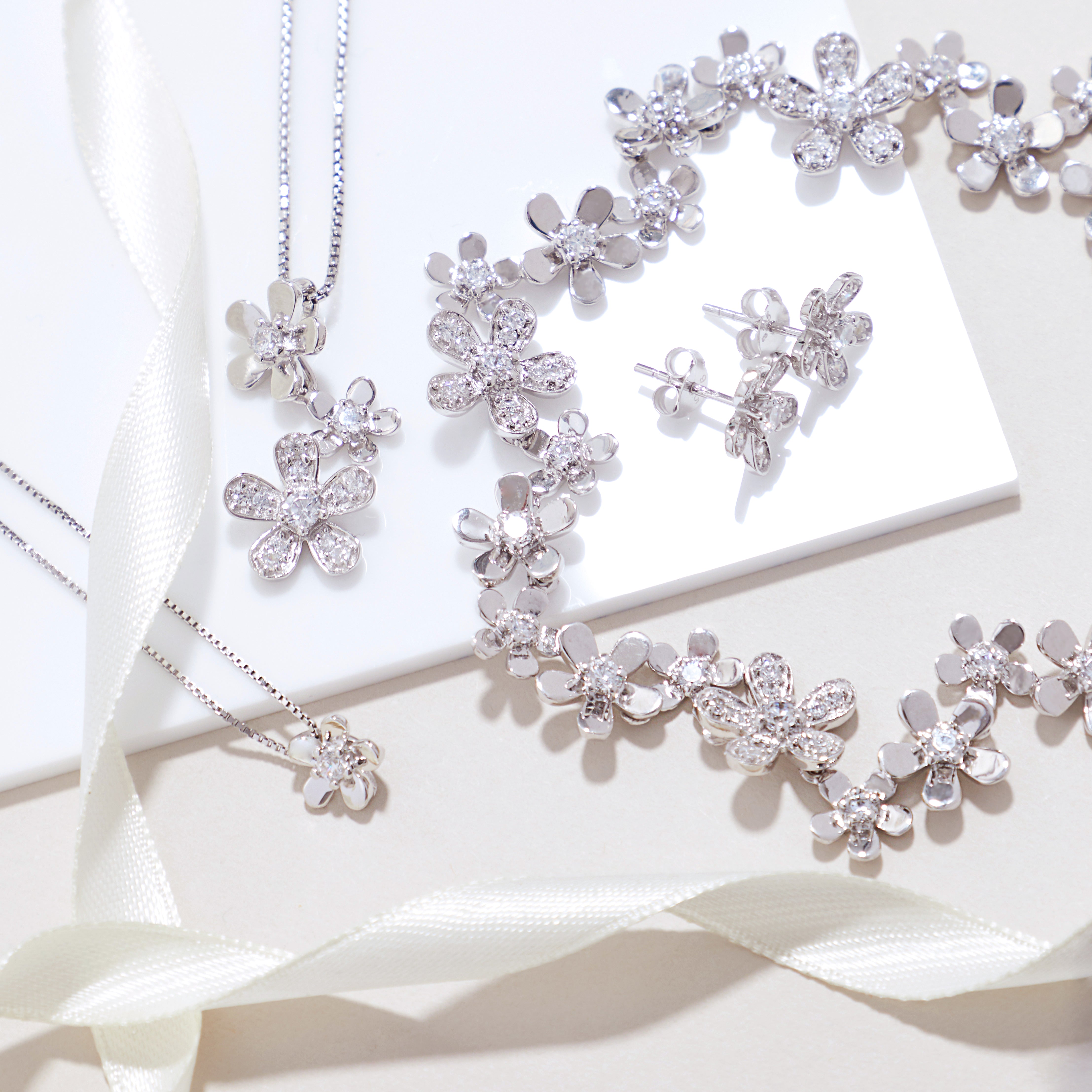 Sterling Silver Flower Petal Earrings