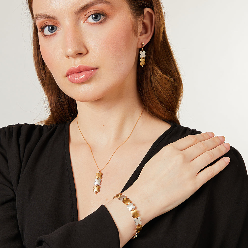 White & Yellow Gold Daisy Chain Bracelet