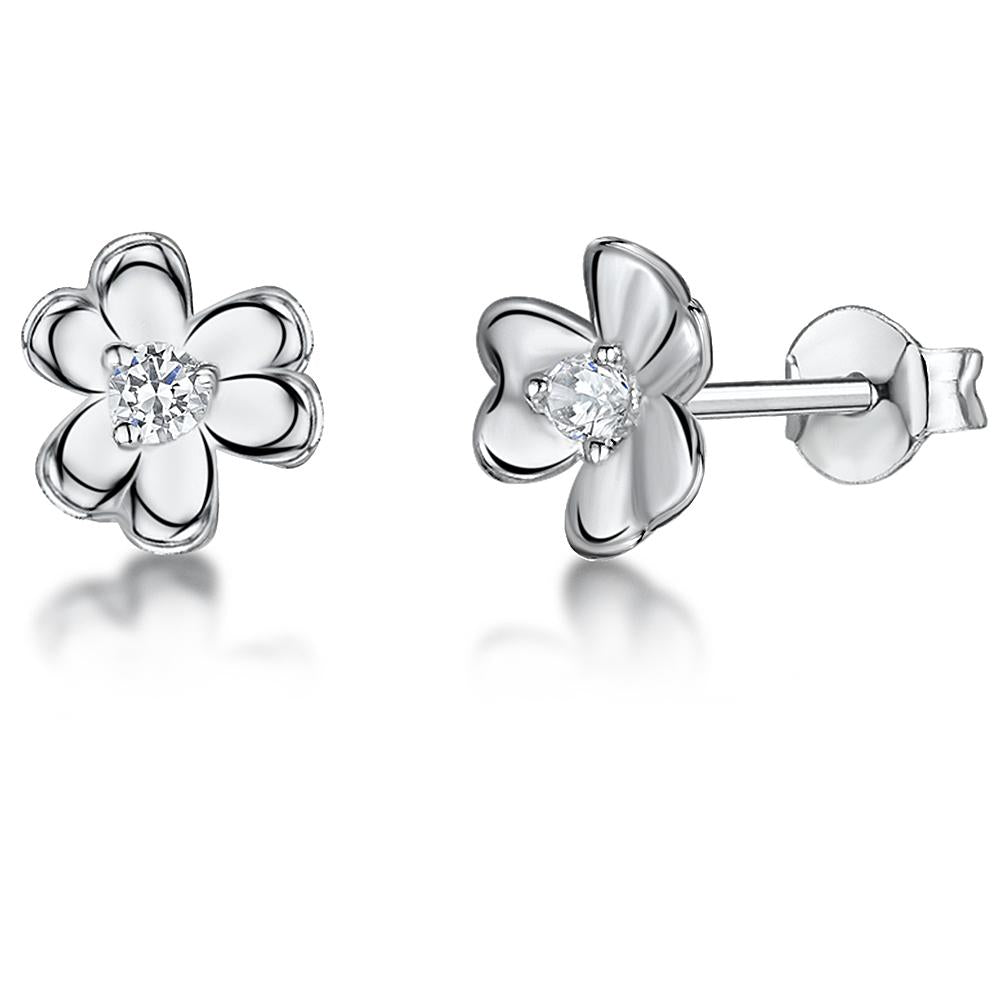 Sterling Silver Polished Petal Earrings