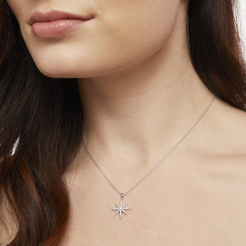 Sterling Silver Small North Star Necklace