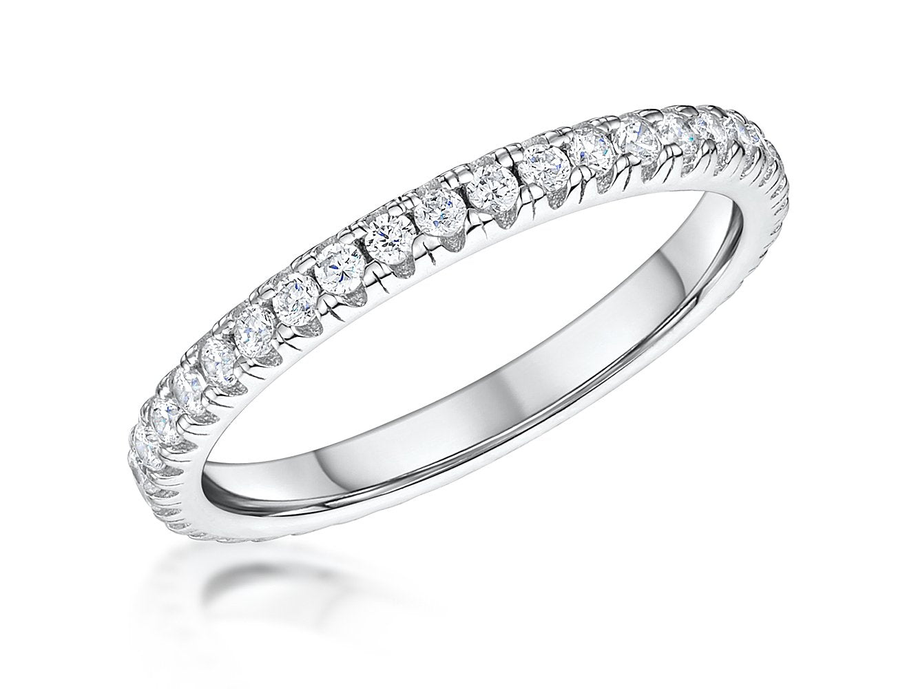 Sterling Silver Grain Set Full Eternity Ring