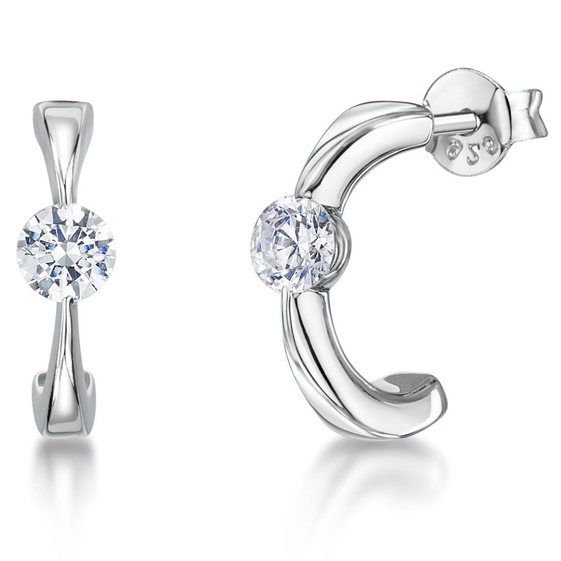Sterling Silver Half Hoop Earrings