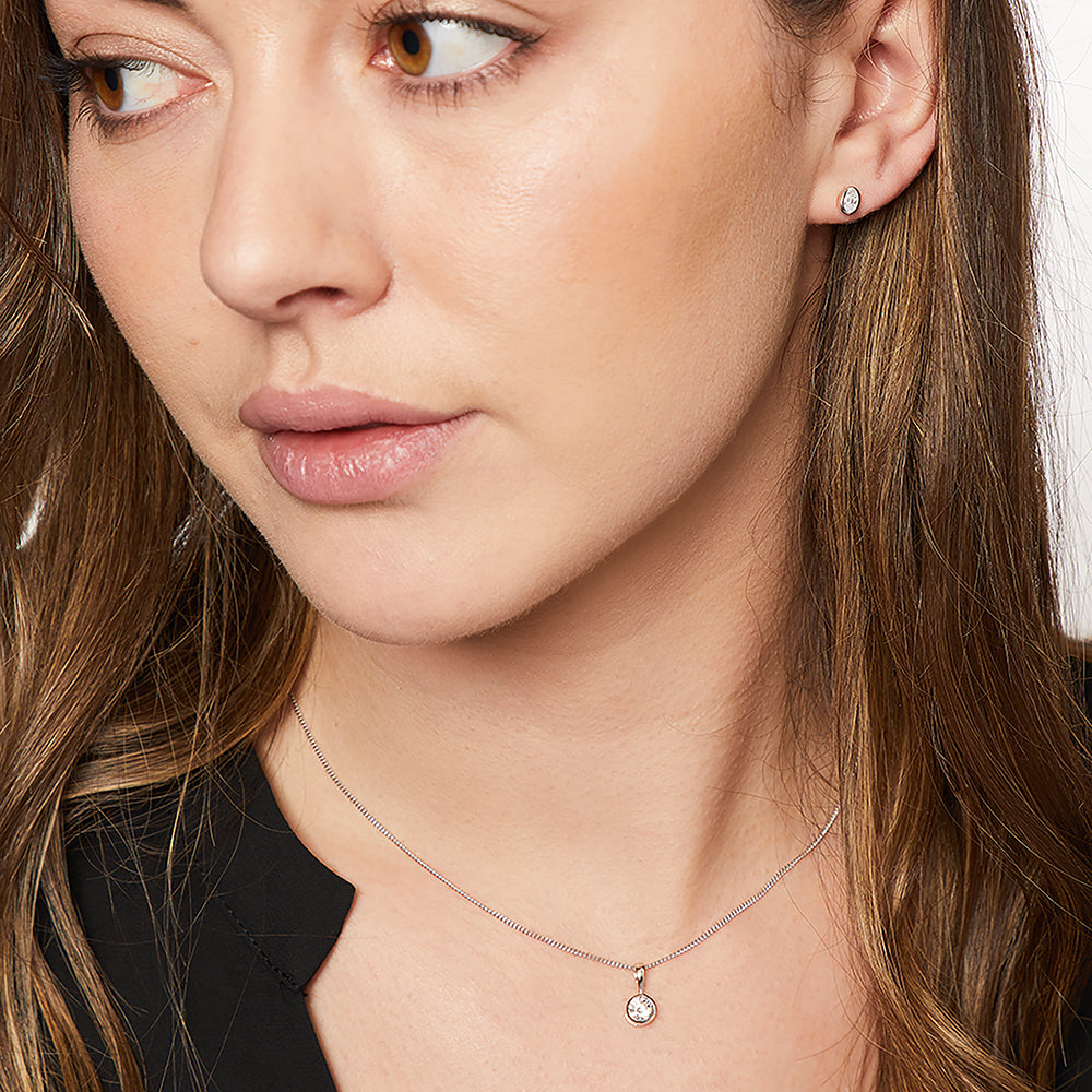 Sterling Silver Oval Necklace and Earring Set