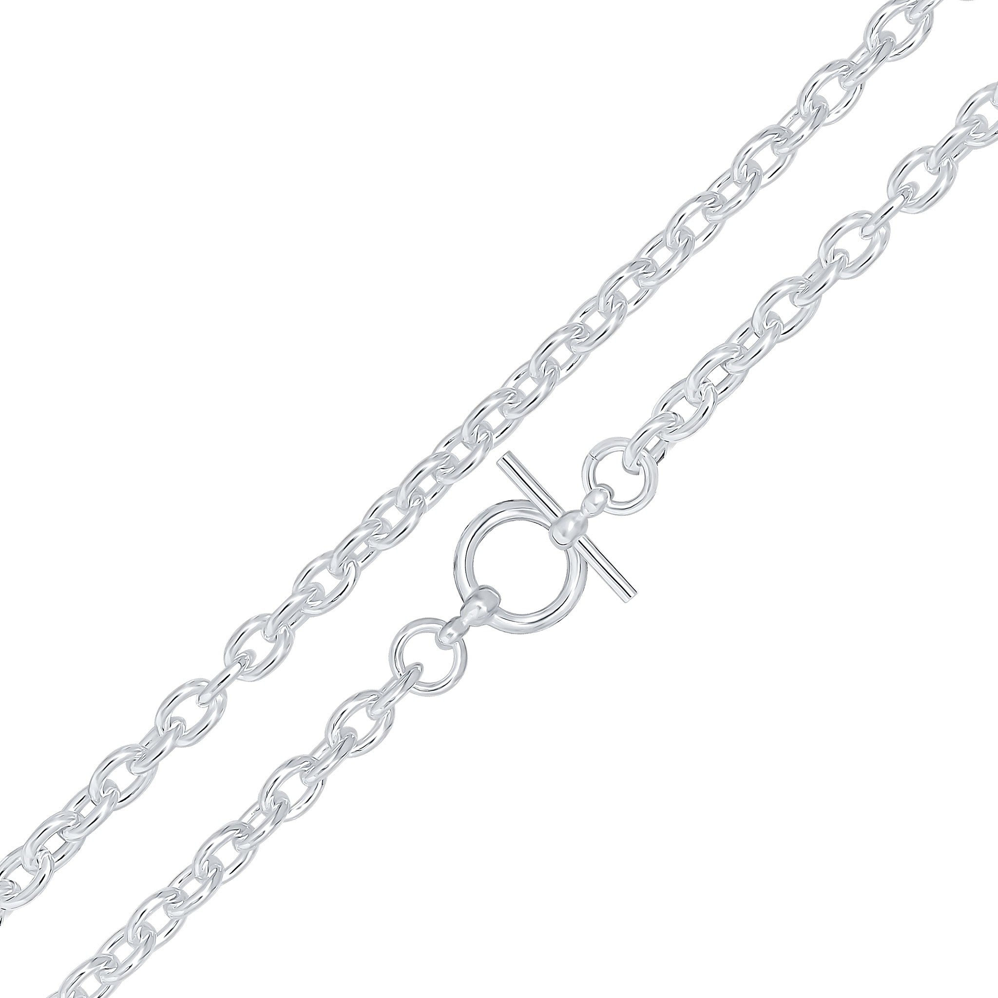 Silver 7mm Cable Chain T-Bar 20"