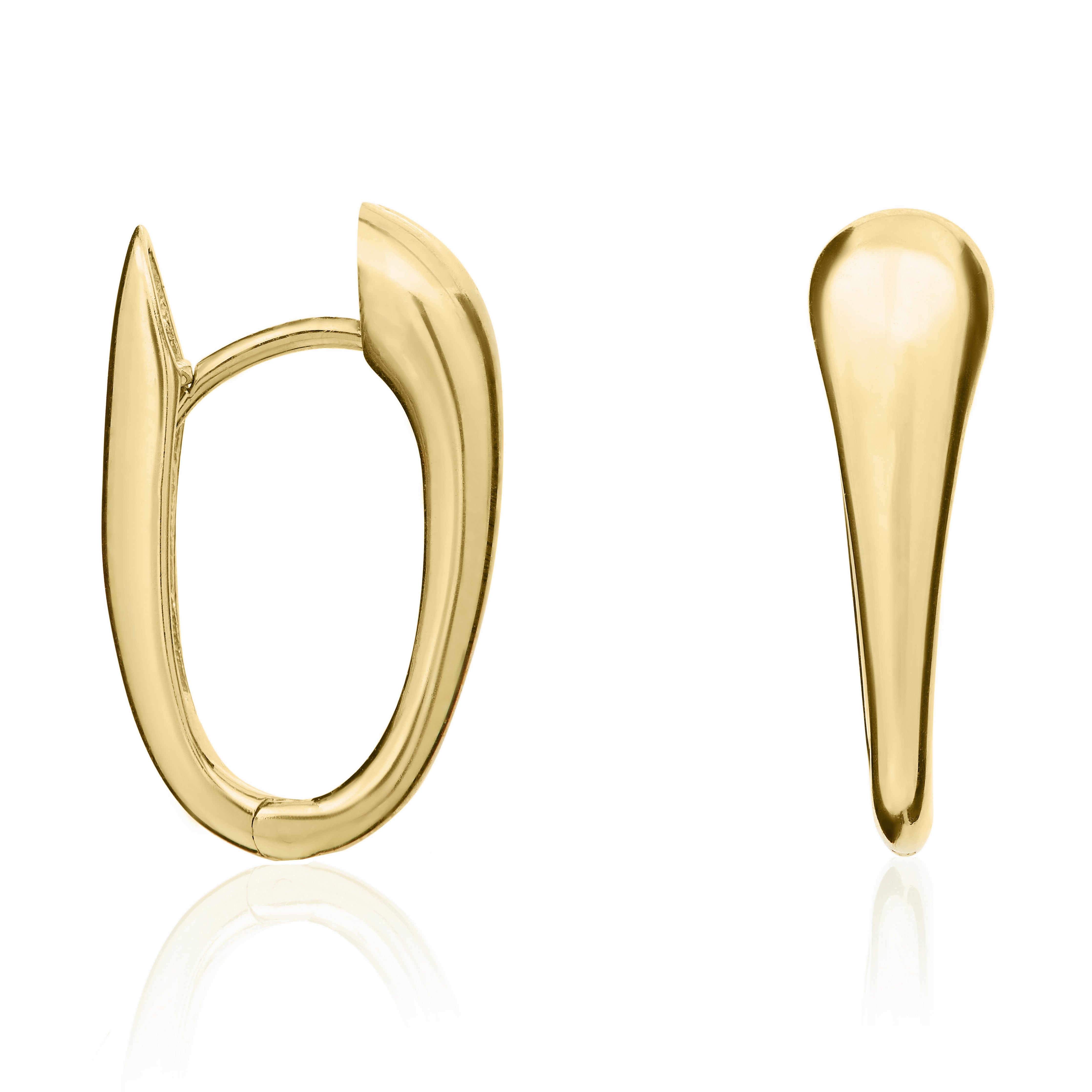 9CT YELLOW GOLD POLISHED TAPERED HUGGY EARRINGS