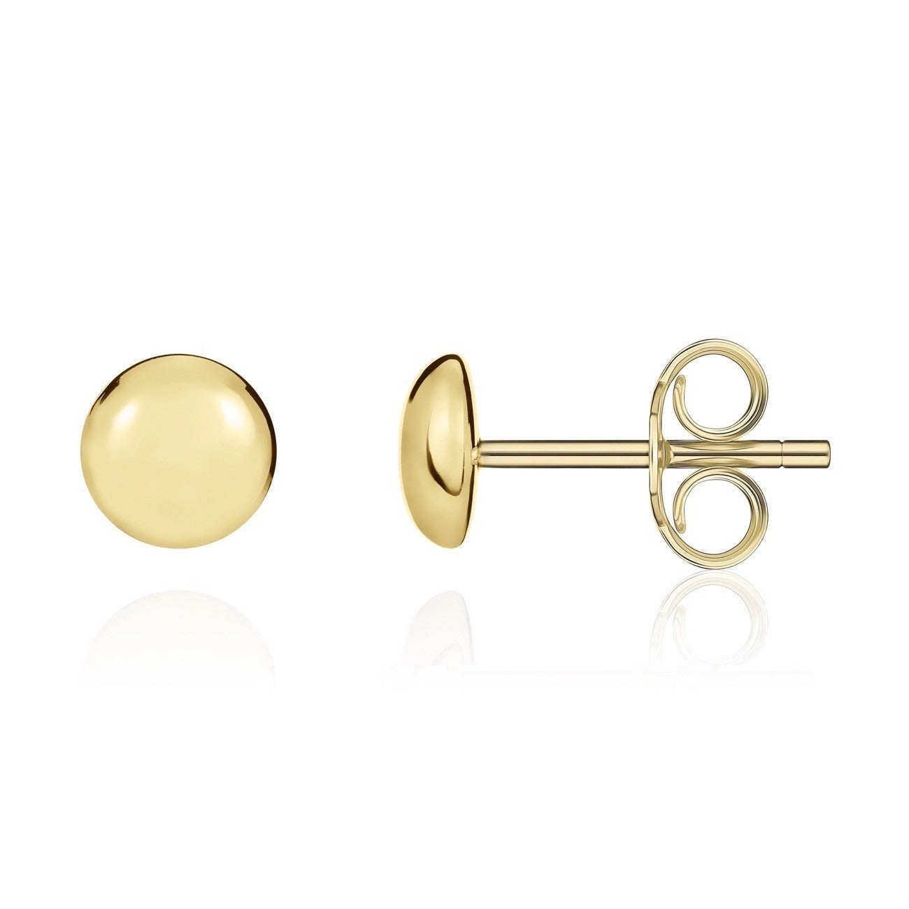 18CT YELLOW GOLD 7MM POLISHED BUTTON STUDS