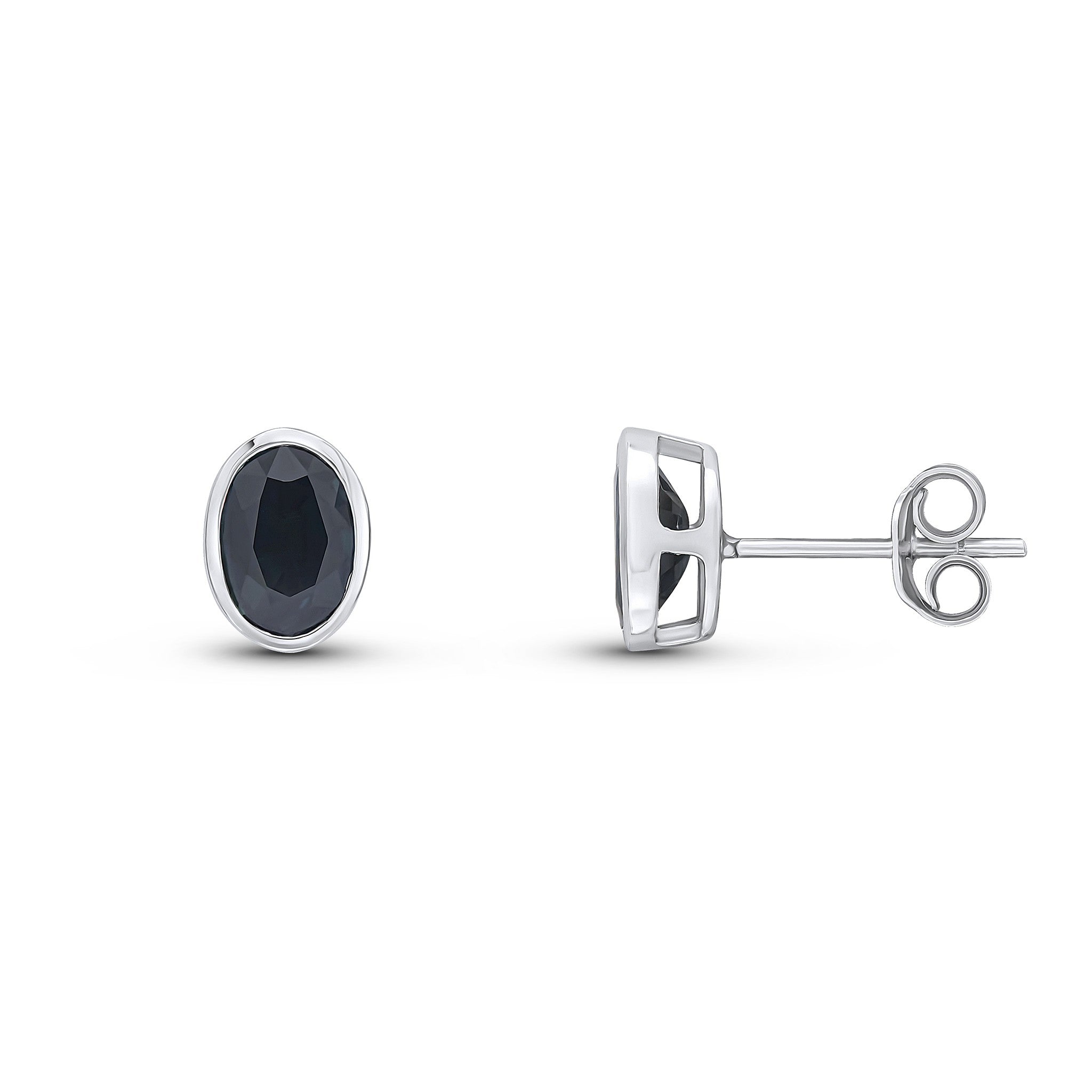 9CT WG 7X5 OVAL SAPPHIRE RUBOVER EARSTUDS
