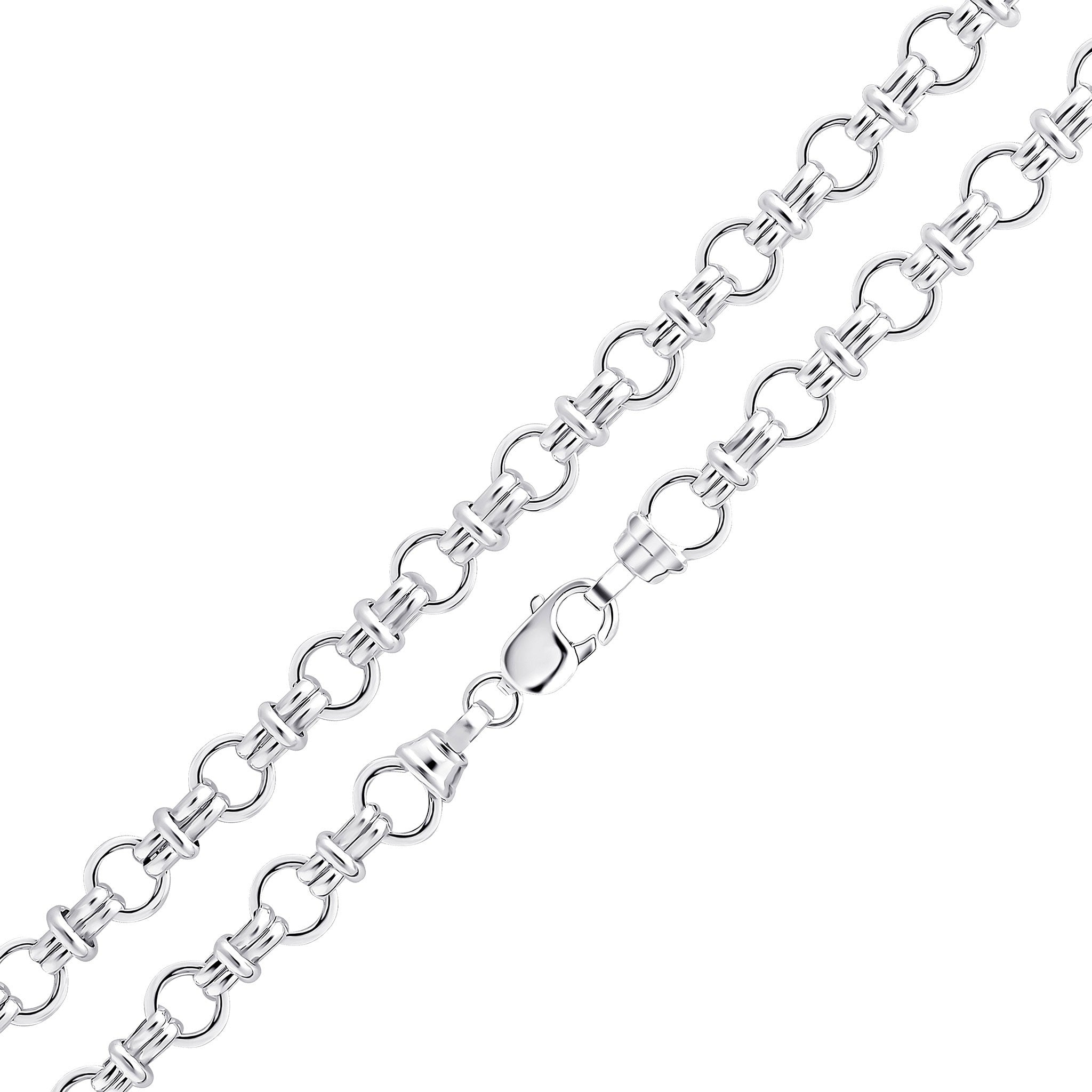 Silver 9.7mm Circle Link 7.5"