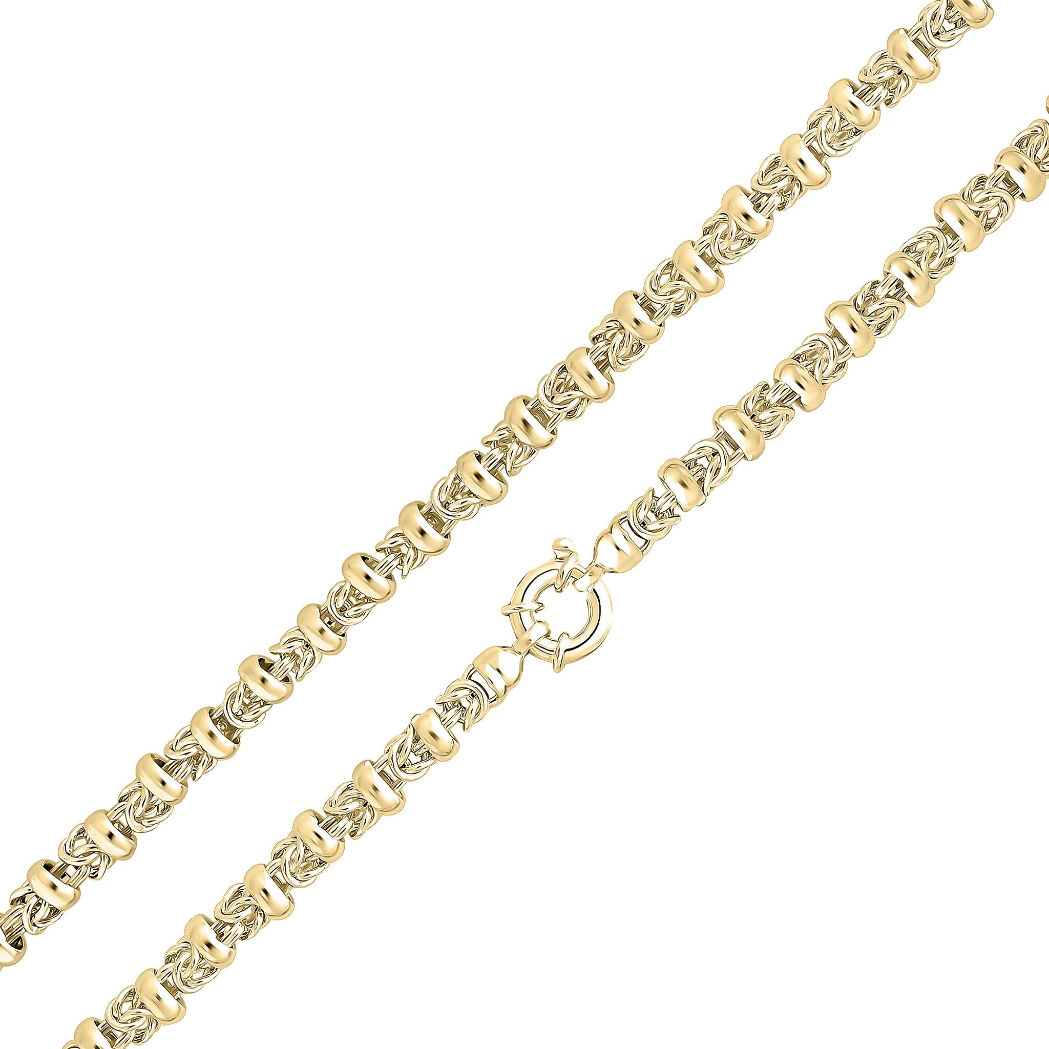 18ct Vermeil 7.5mm Byzantine 7.5" Bolt Ring