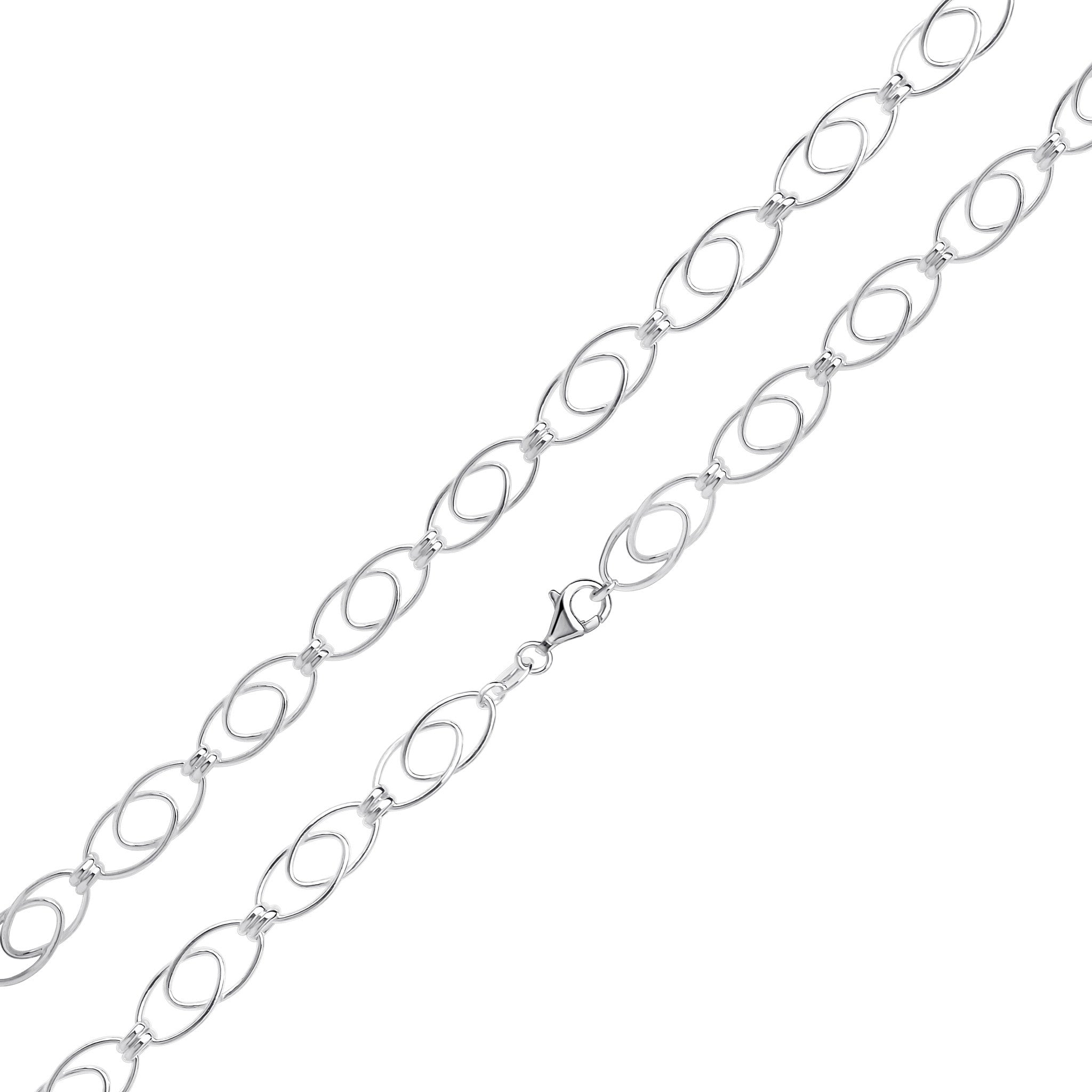 Silver Fancy Double Oval 7.5"