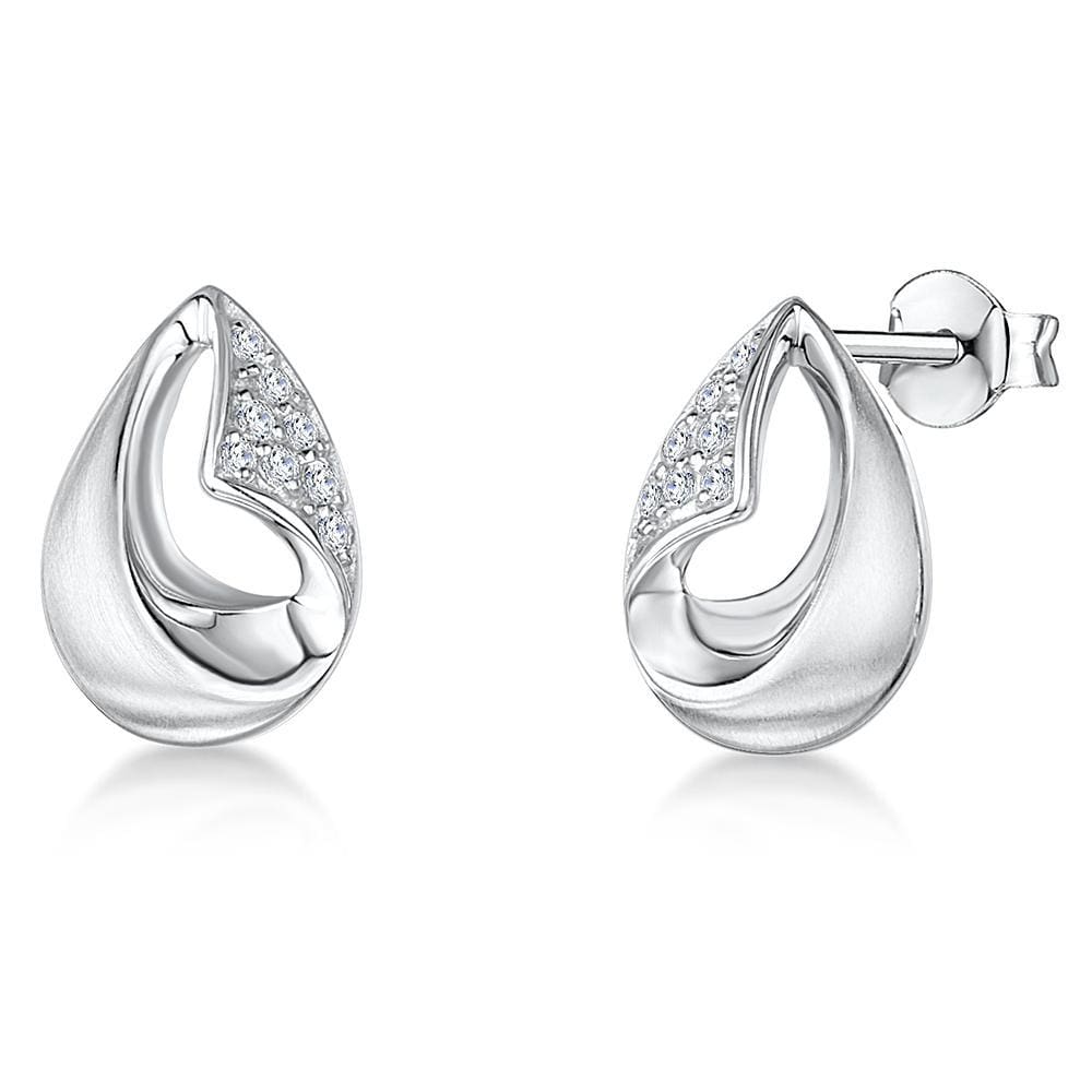 Sterling Silver Teardrop Stud Earrings