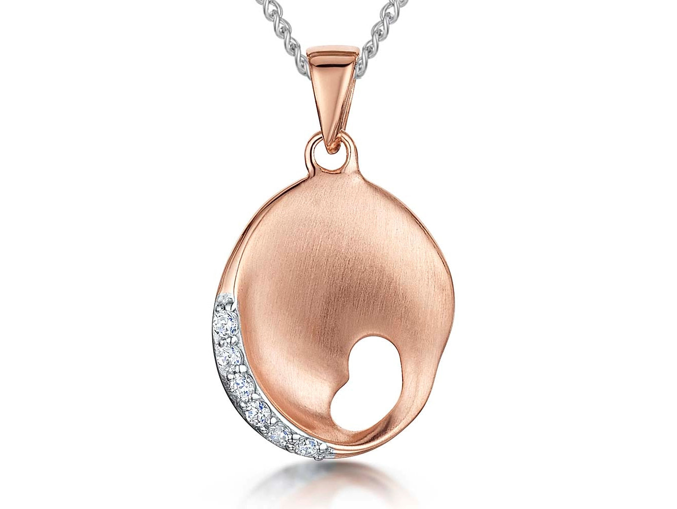 Sterling Silver Rose Gold Nugget Pendant