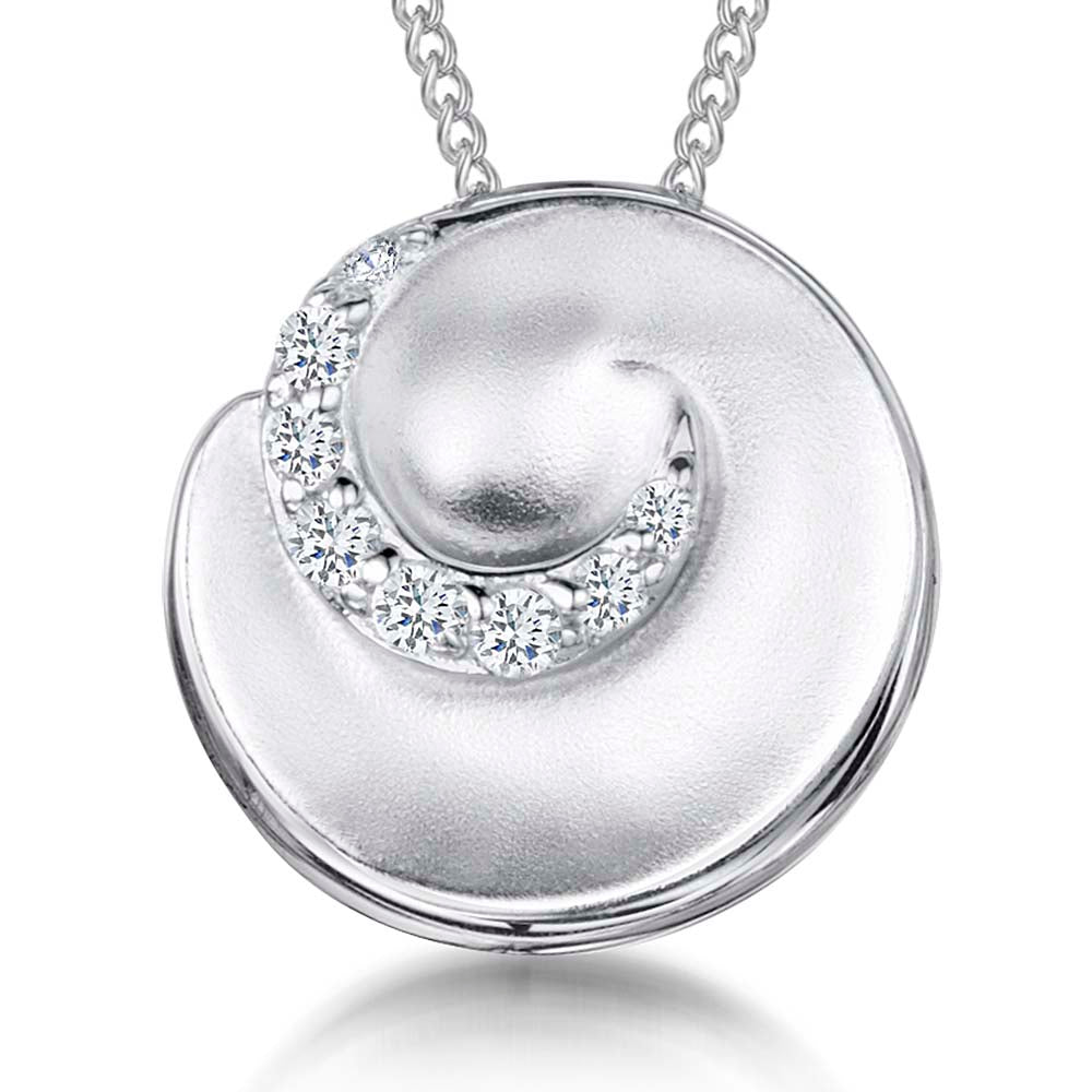 Sterling Silver Satin Finished Swirl Pendant
