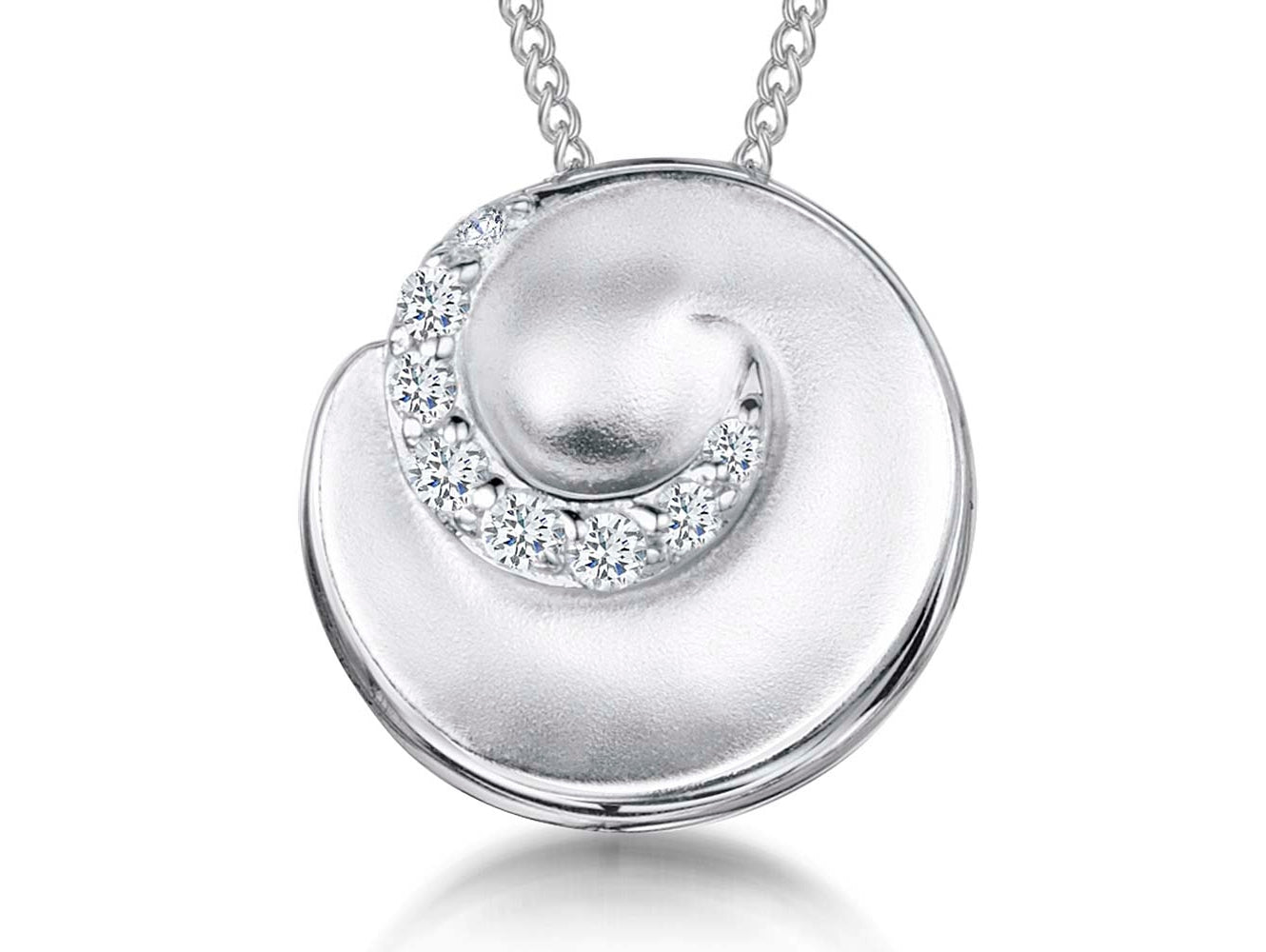 Sterling Silver Satin Finished Swirl Pendant