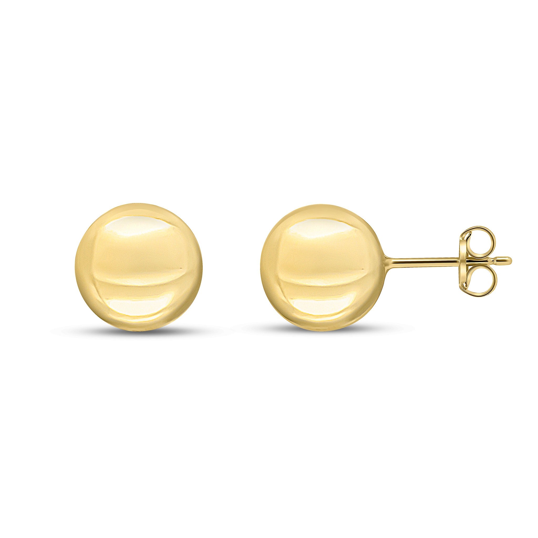 9CT YG 10MM POLISHED BALL STUDS