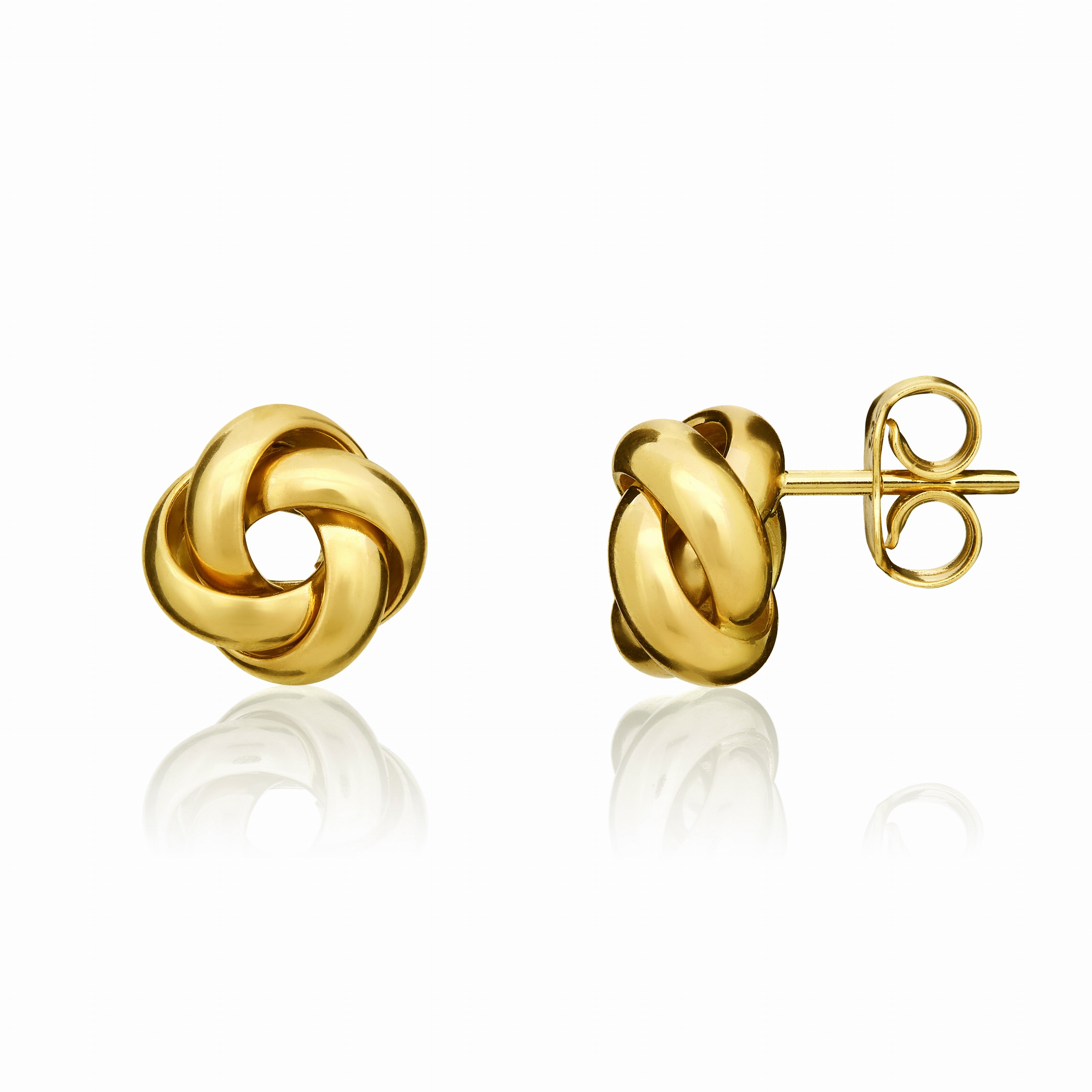 9CT YELLOW GOLD POLISHED 4 STRAND 8MM KNOT EARRINGS