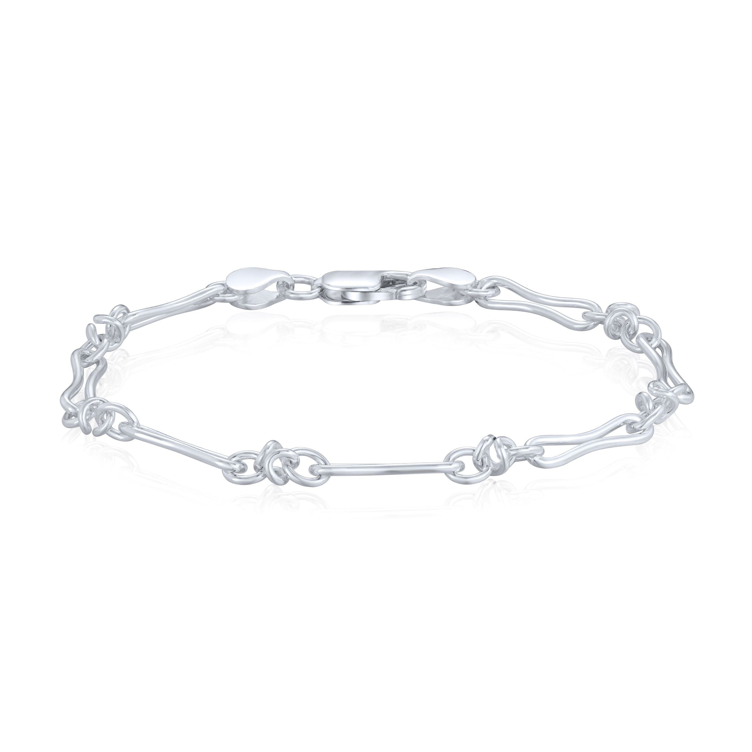 Silver 4.5mm Pinch Bar Knot 7.5"