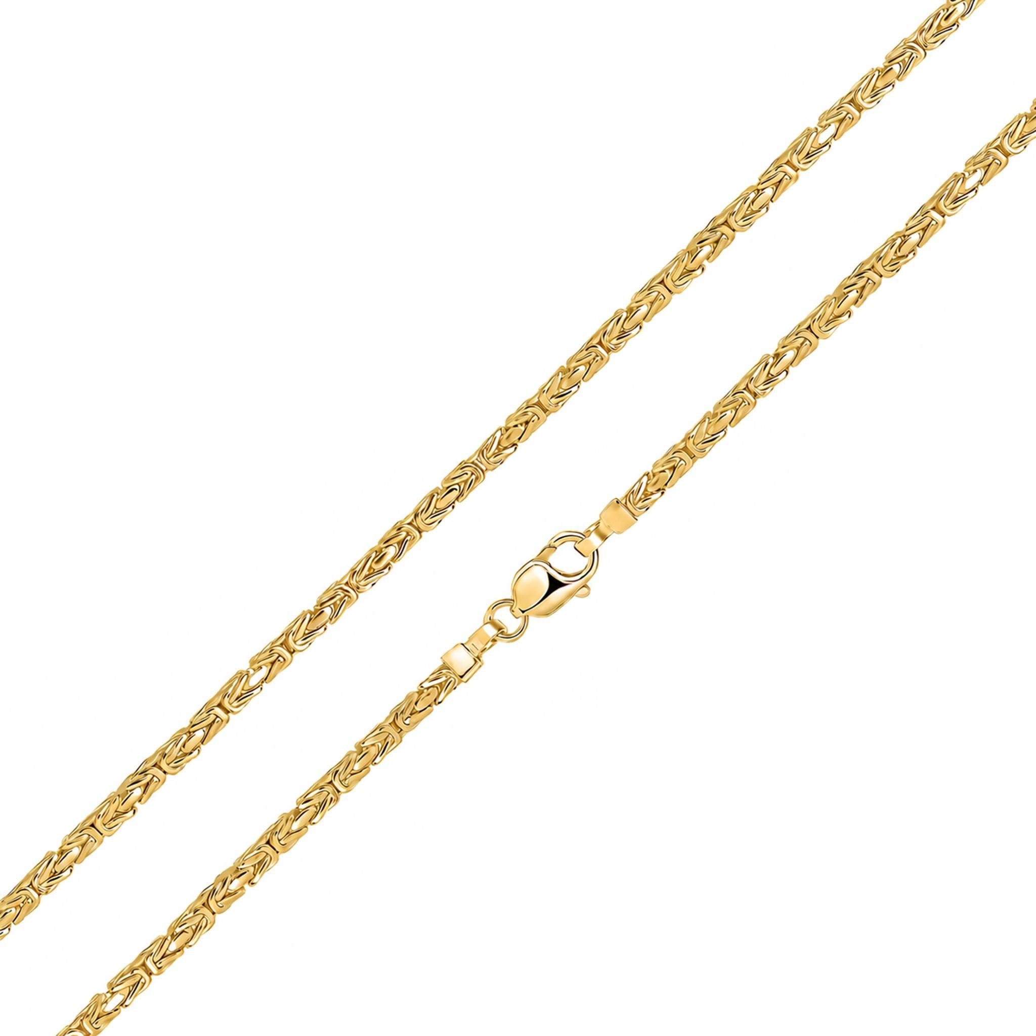 18ct Vermeil 4mm Square Byzantine 7.5"