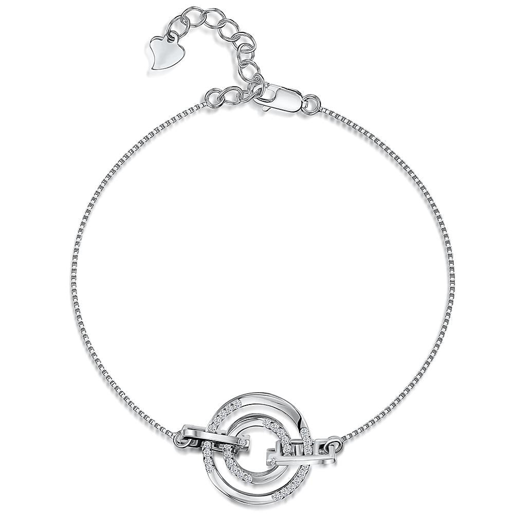 Sterling Silver Bracelet With Cubic Zirconia Stone