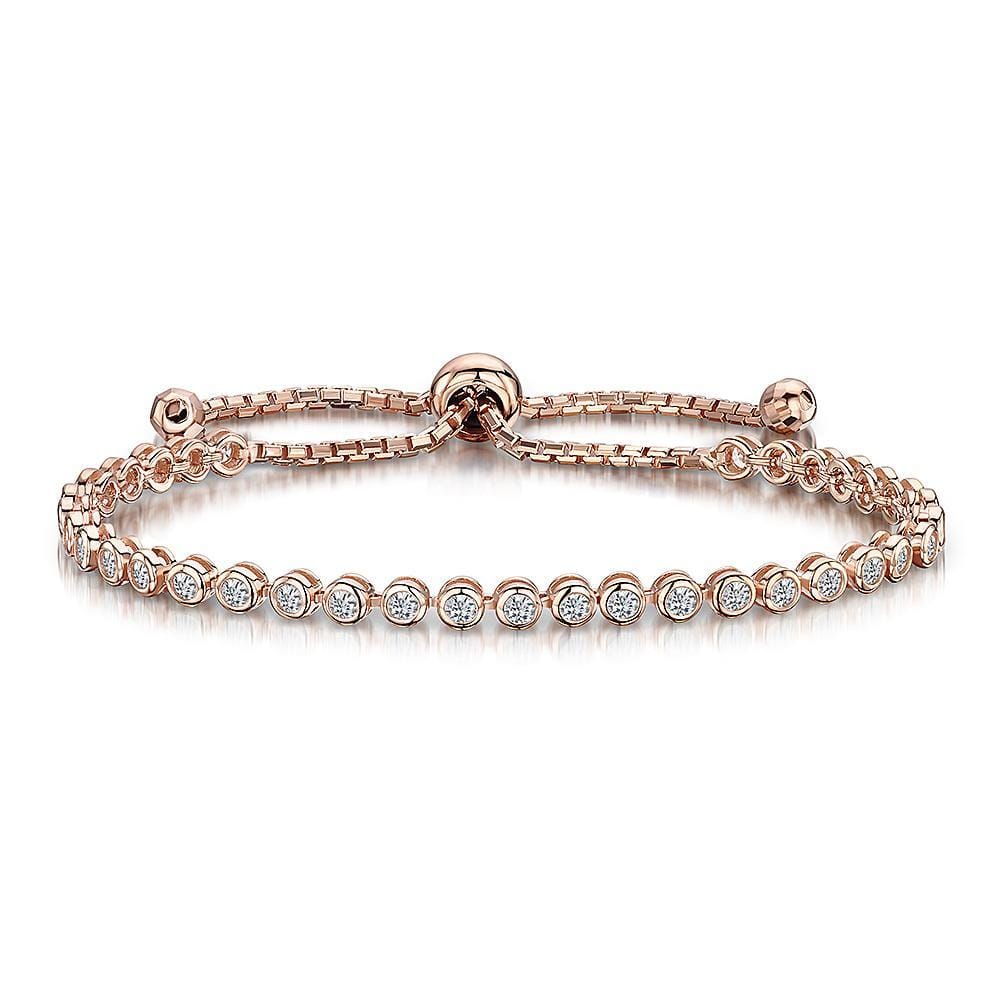 Sterling Silver Friendship Rubover Set Bracelet