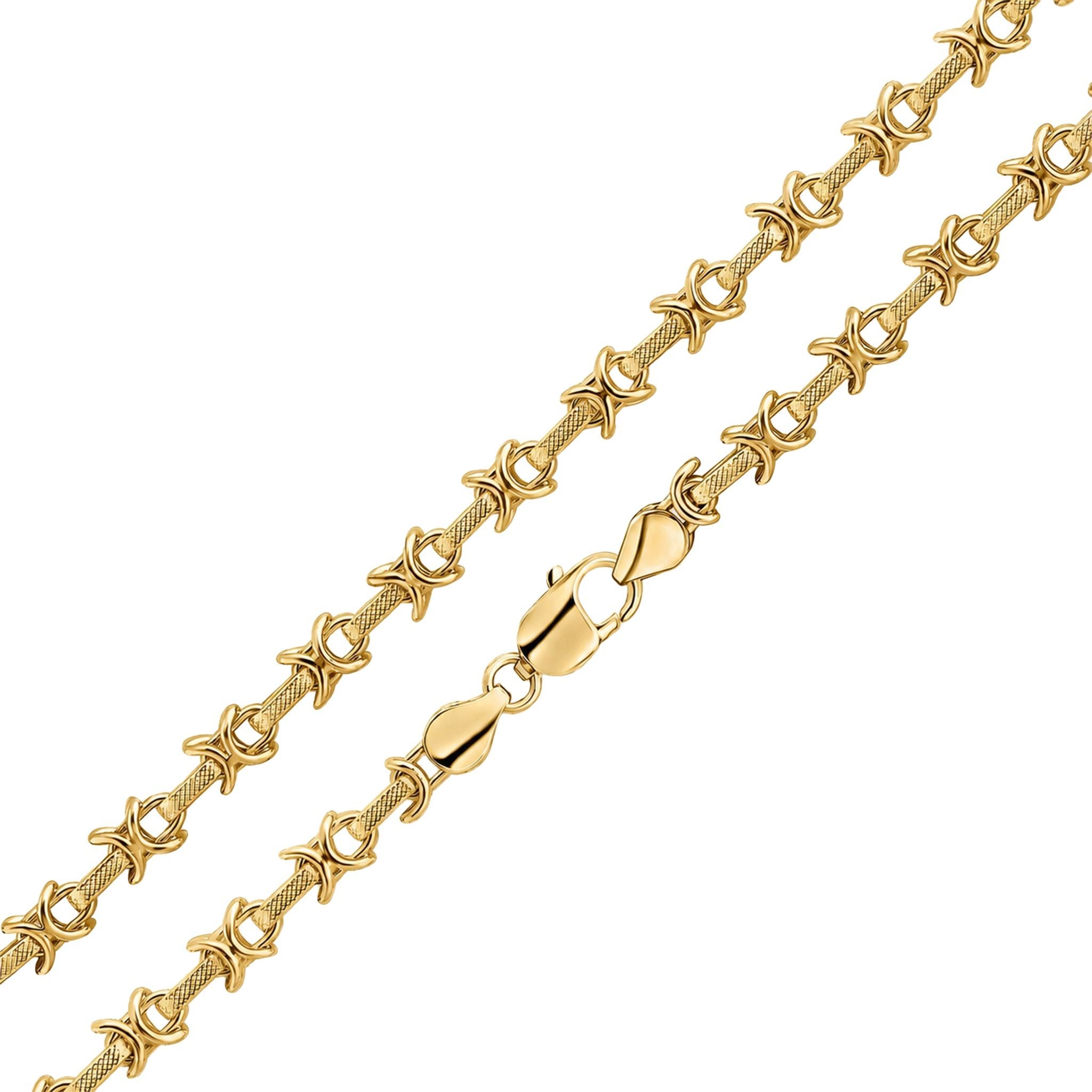 18ct Vermeil 7mm Textured Kiss 7.5"