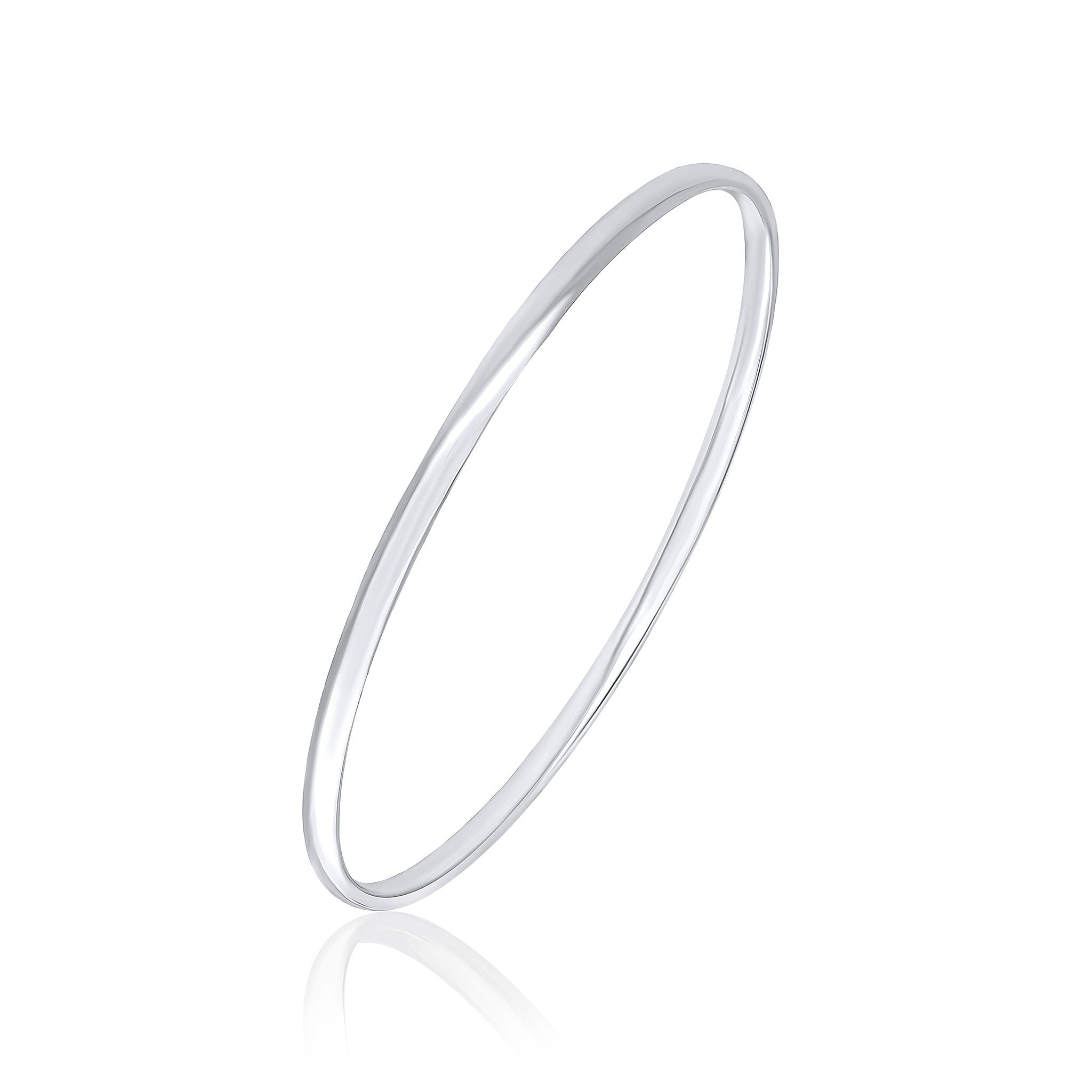 Silver Court Round 3mm Stacker Bangle