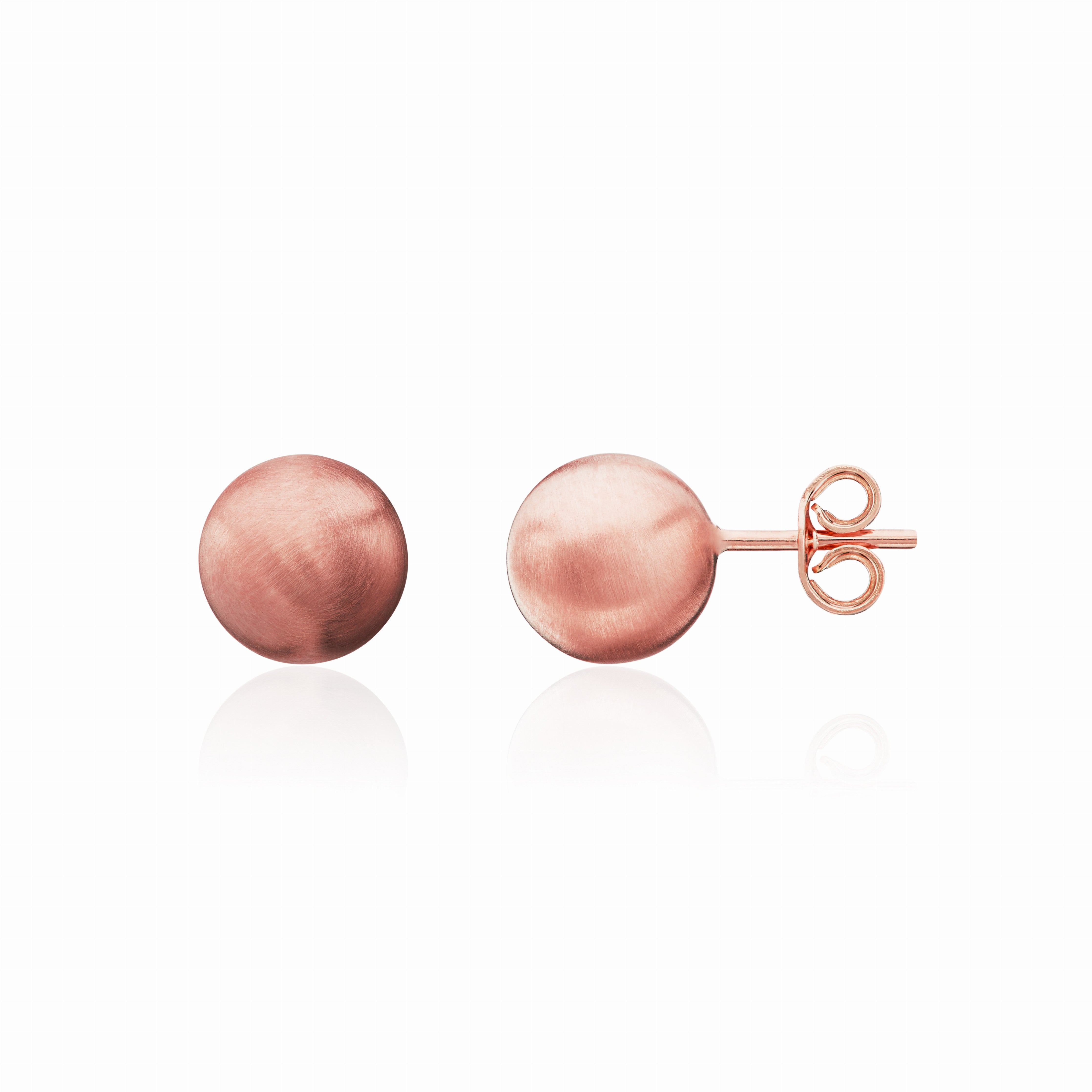 9CT RG SATIN 7MM BALL STUD EARRINGS