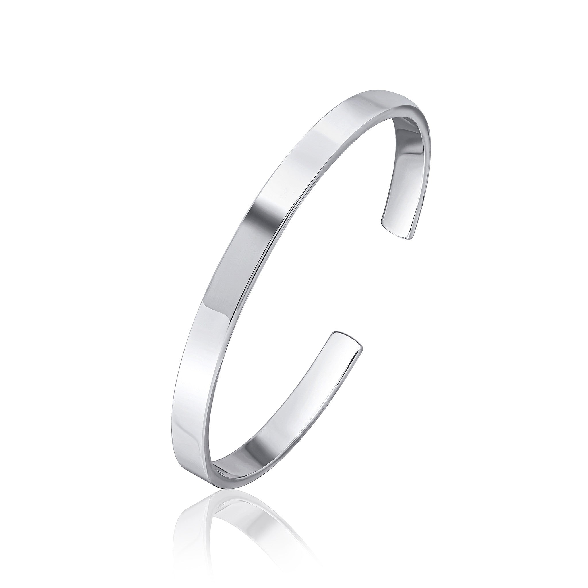 Silver 6mm Flat Bangle Torque
