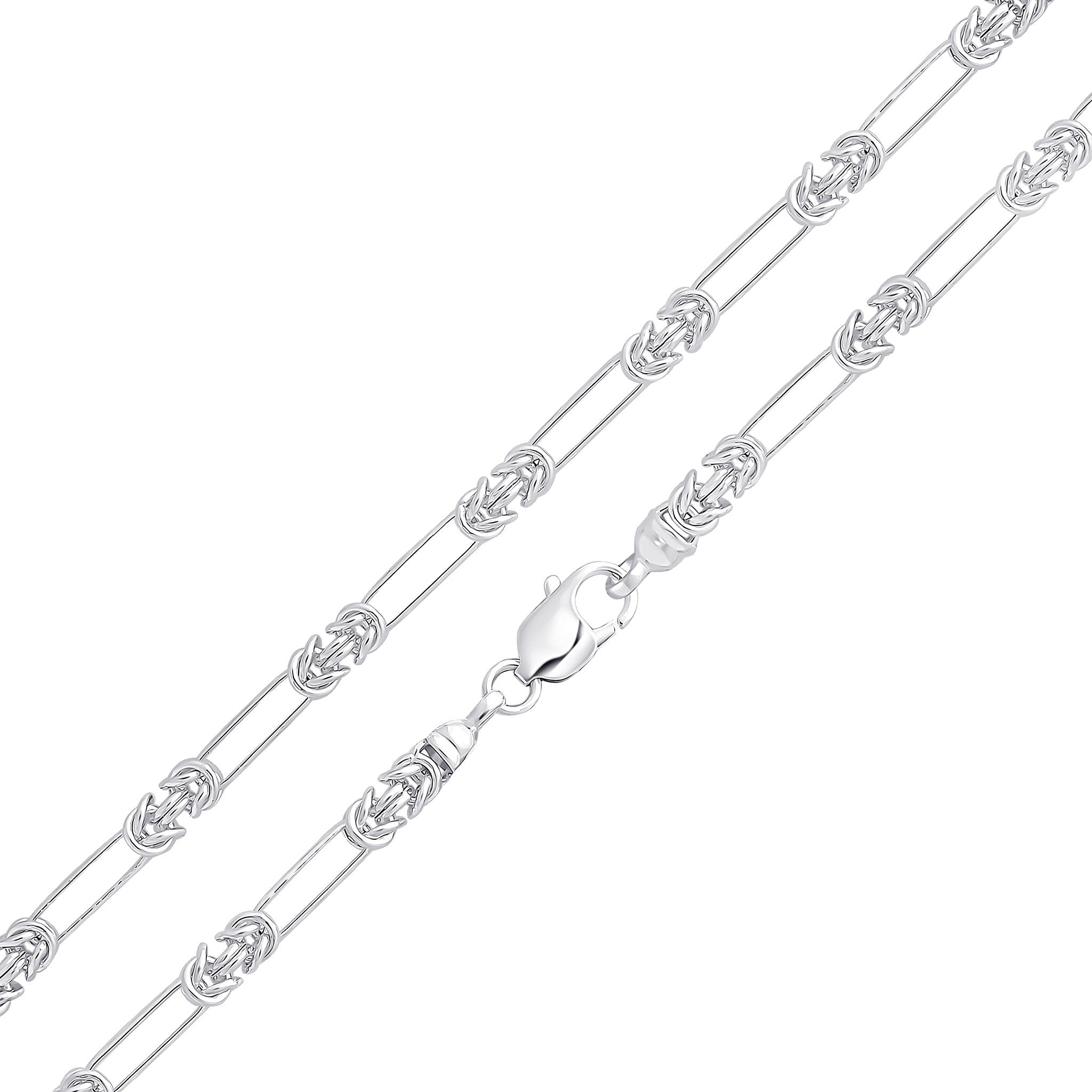Silver 5mm Byzantine Long Oval 7.5"
