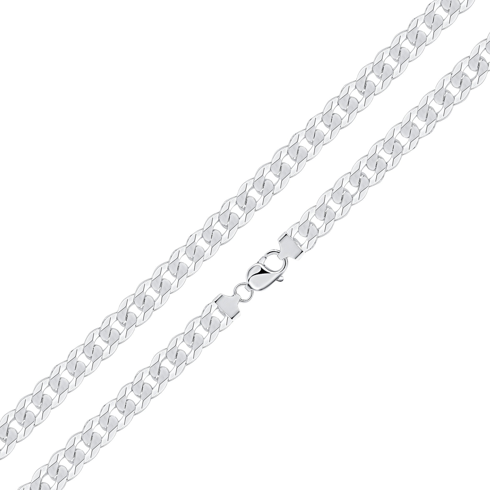 Silver 10mm Curb Bracelet 7.5"