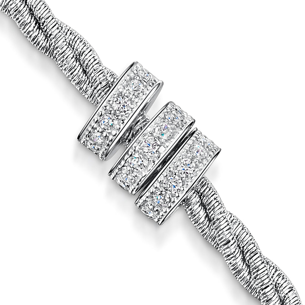 Sterling Silver Diamond Cut Twist Full Necklace