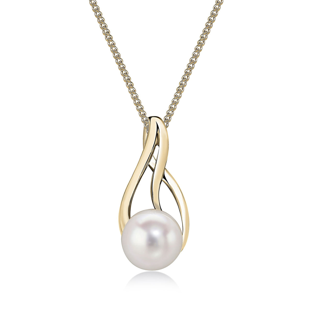 9CT YG CULTURED FRESHWATER 6MM PEARL TEARDROP PENDANT