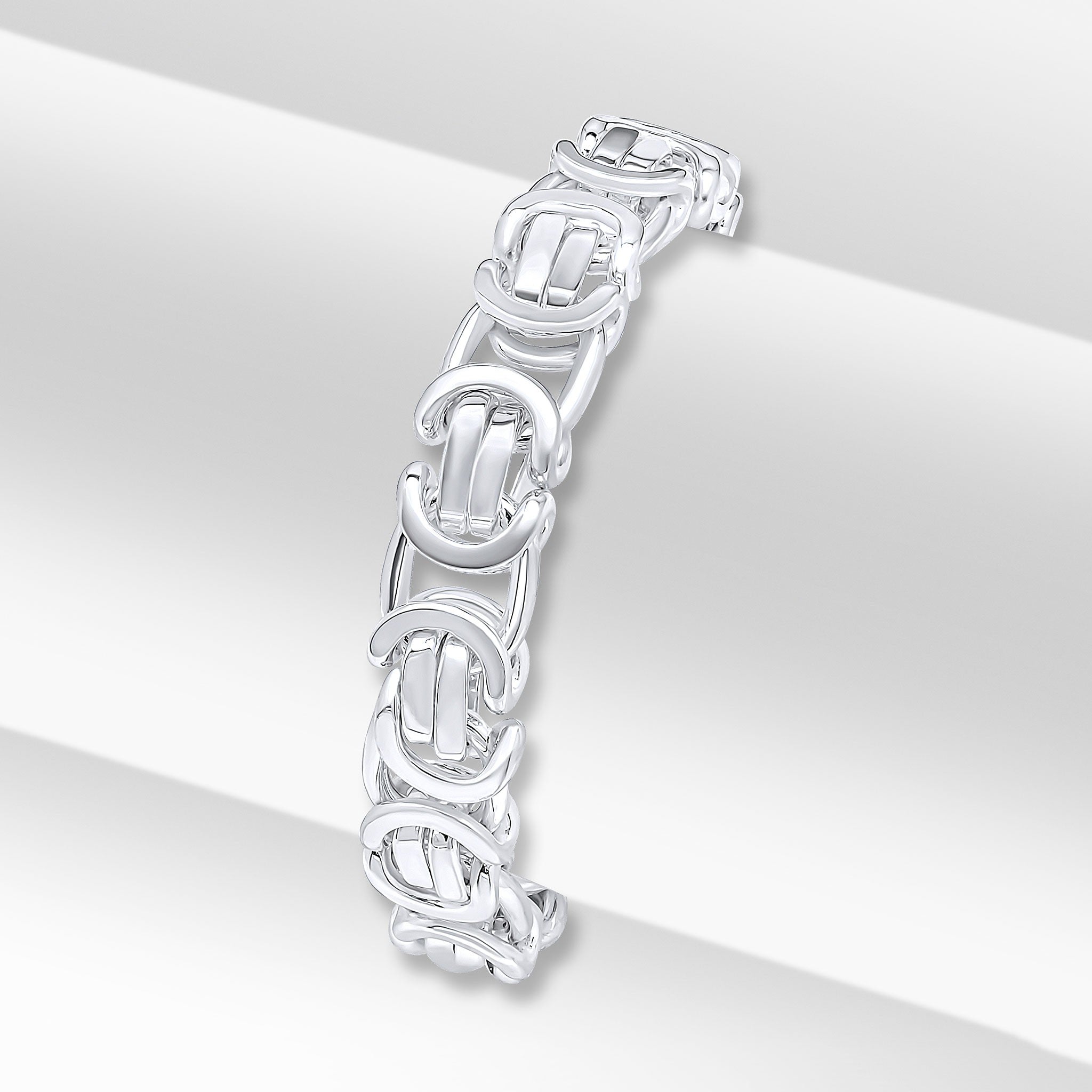 Silver 10mm Flat Byzantine 7.5" Bolt Ring