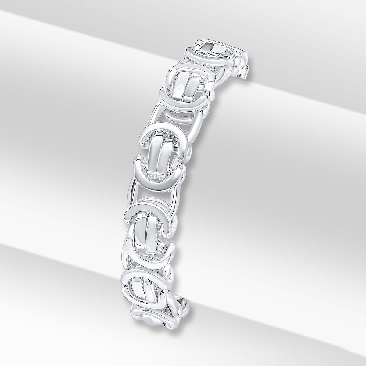Silver 10mm Flat Byzantine 8" Bolt Ring