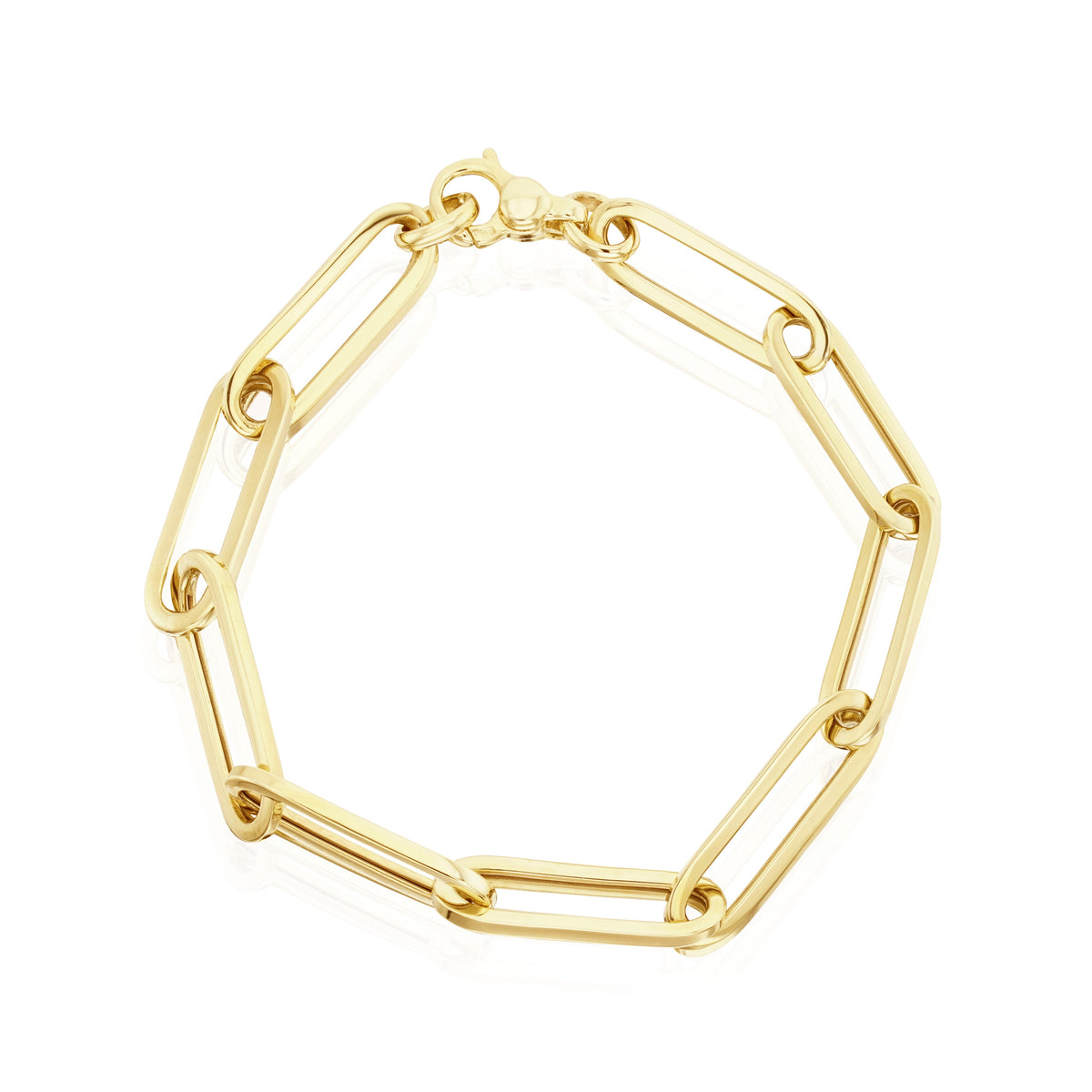 9CT YELLOW GOLD OVAL PAPERCHAIN LINK BRACELET