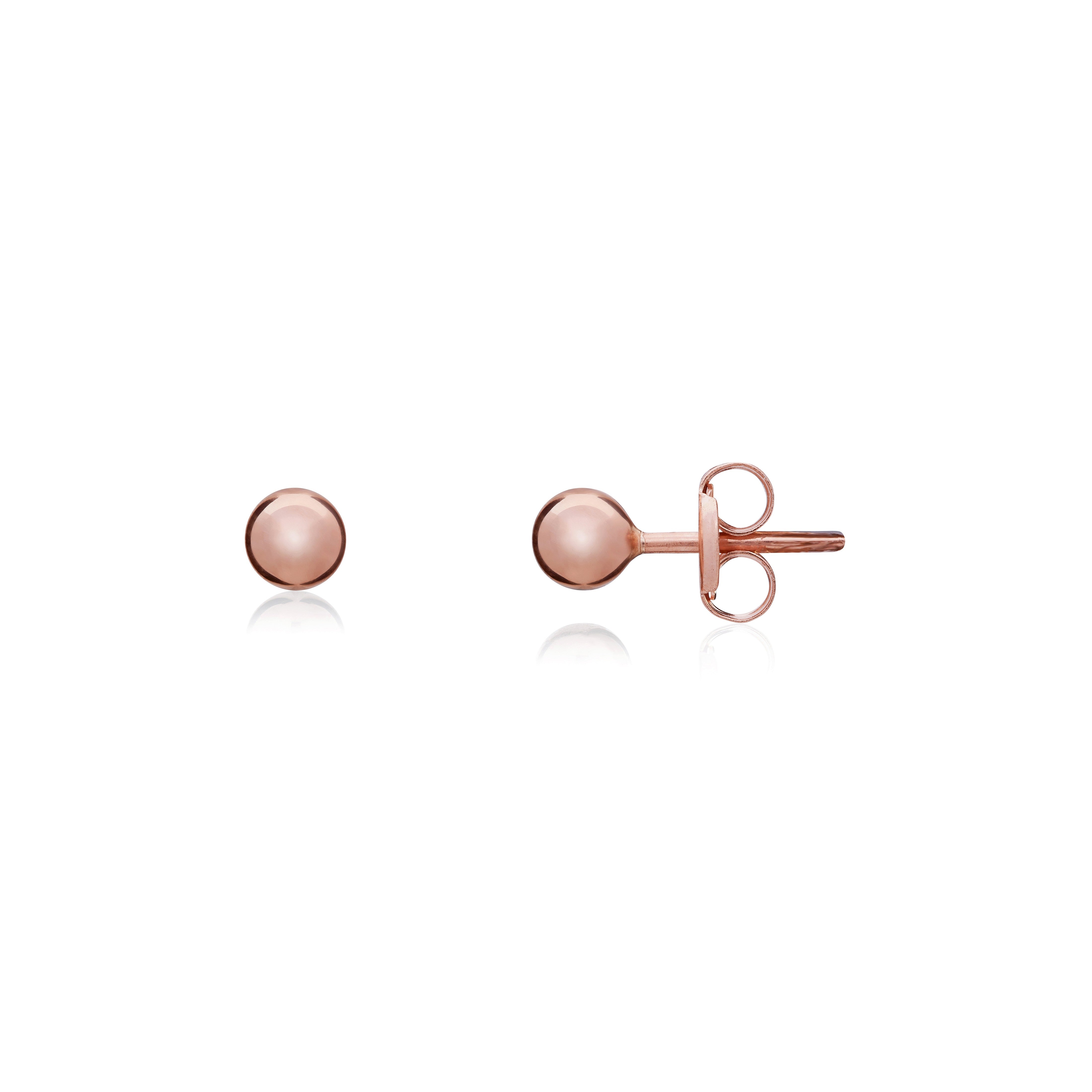 9CT ROSE GOLD 3MM POLISHED BALL STUDS
