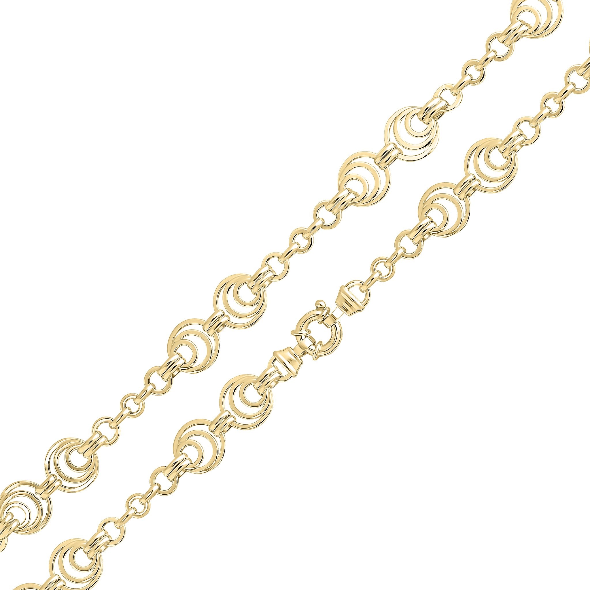 18ct Vermeil 14.5mm Circles 18" Bolt Ring