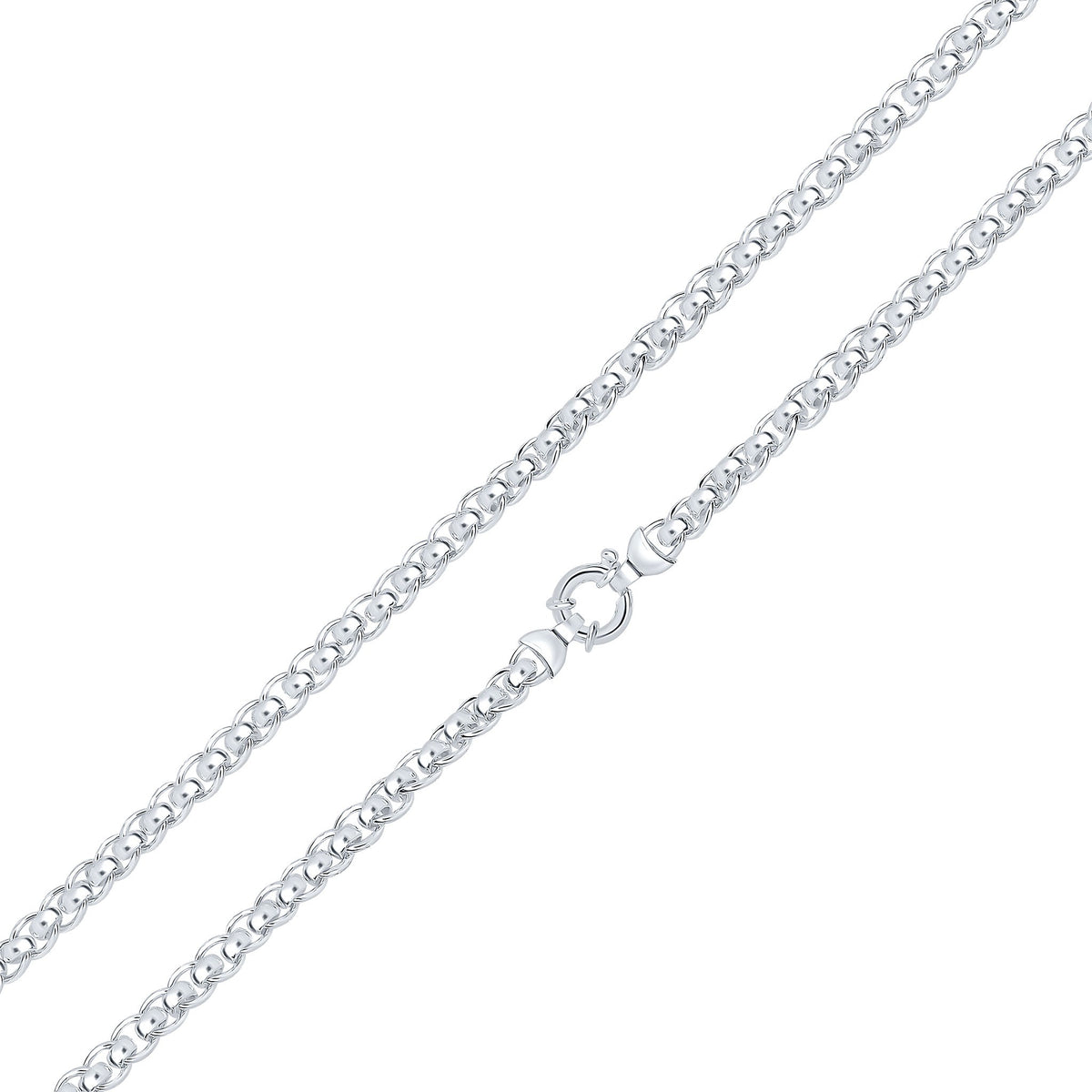 Silver 6.7mm Curb Rollerball 7.5" Bolt Ring