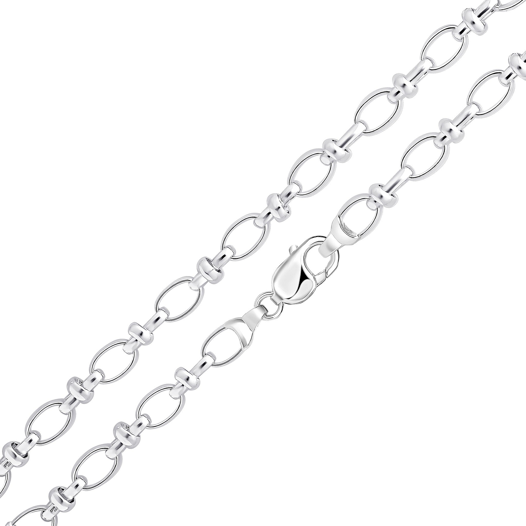 Silver 8.5mm Oval Pinch Bar 18"