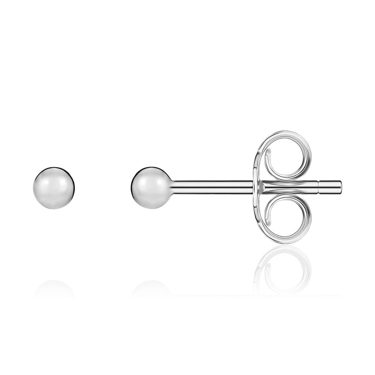 18CT WHITE GOLD 3MM POLISHED BALL EARSTUDS