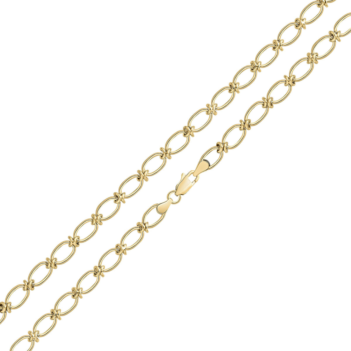 9Y H/M 6.5mm OVAL KNOT ALL POLISHED 7.5"