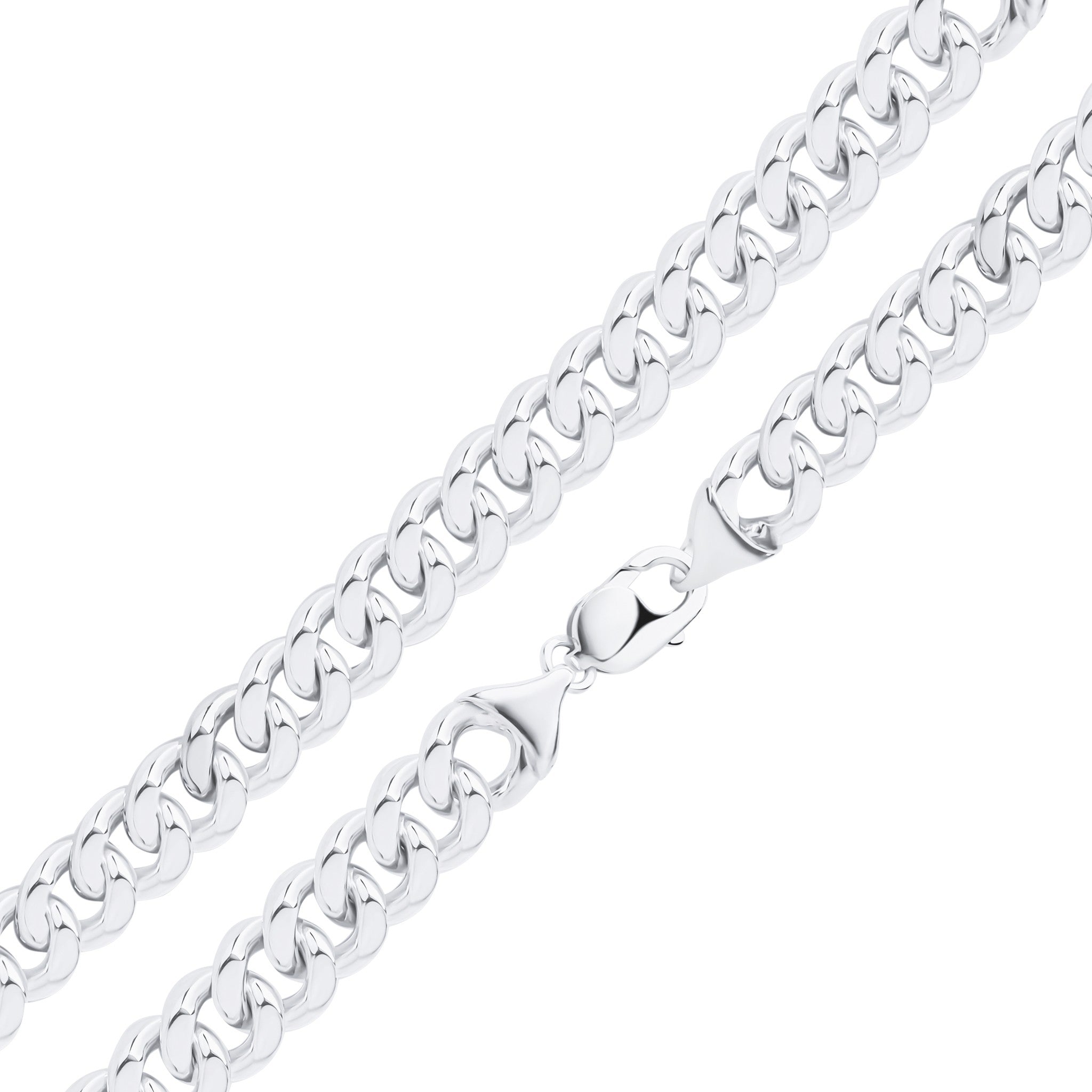 Silver 12mm Curb 8"