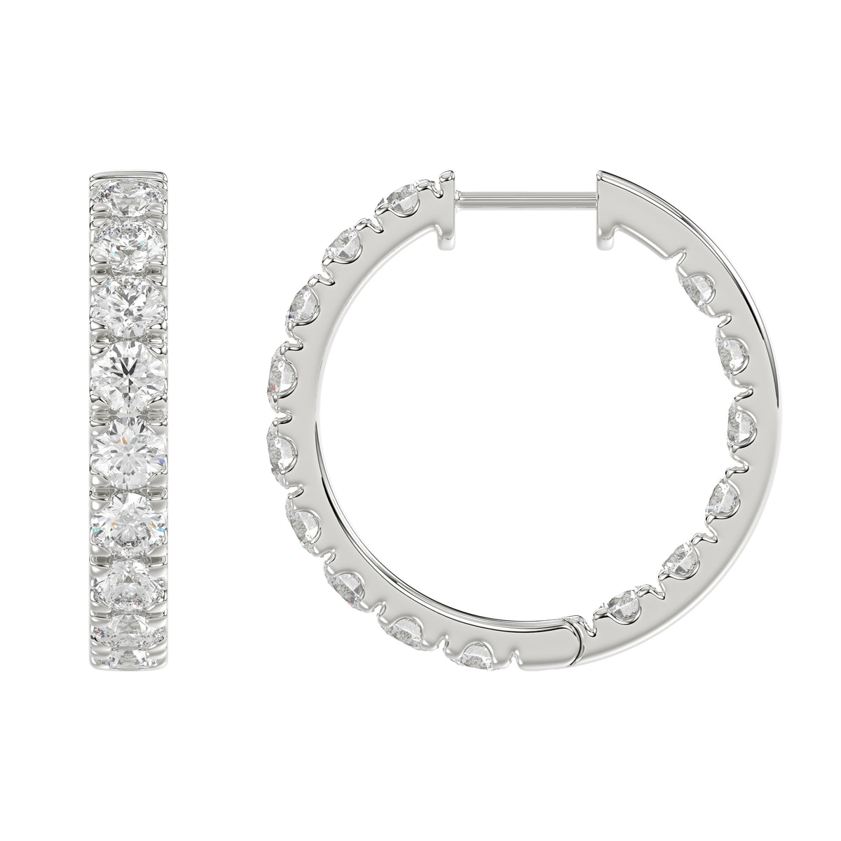 18K White Gold, flat view