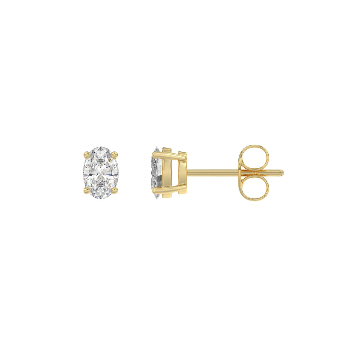 18K Yellow Gold, flat view