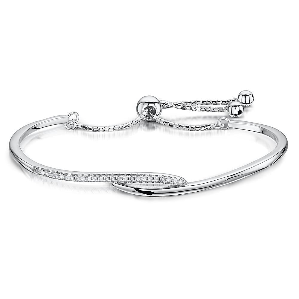 Sterling Silver Friendship Crossover Bracelet