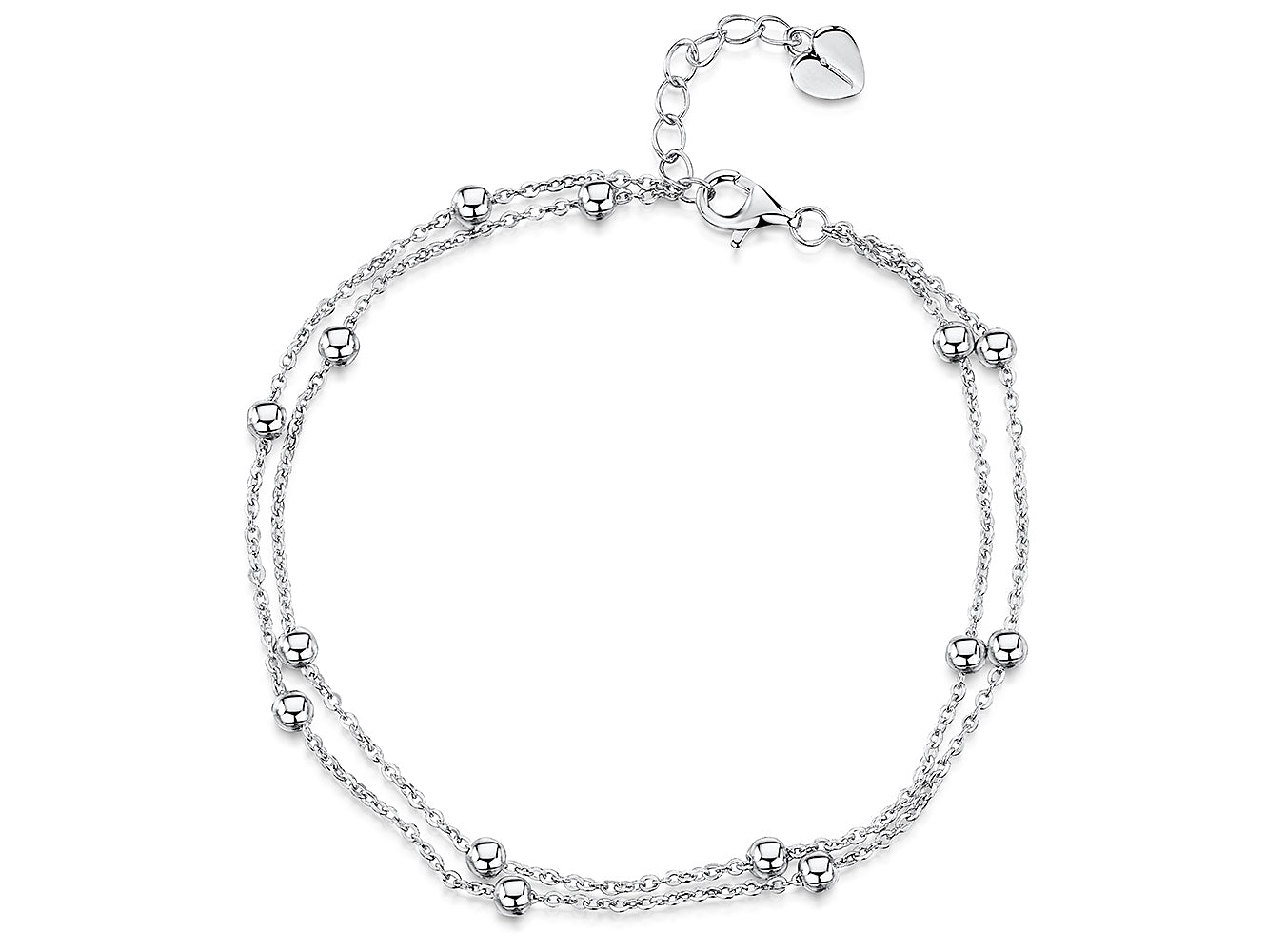 Sterling Silver Double Row Ball Bracelet