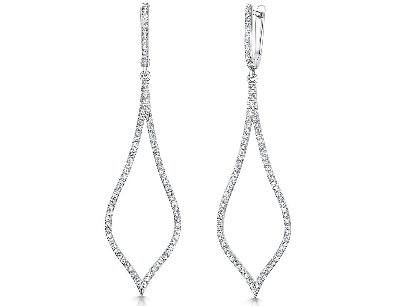 Sterling Silver Diamond Shape Drop Earrings