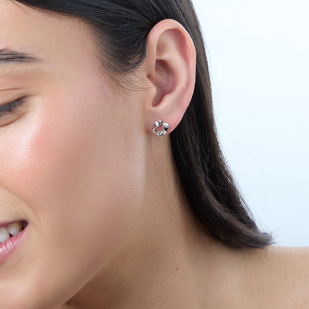 Sterling Silver Folded Stud Earrings