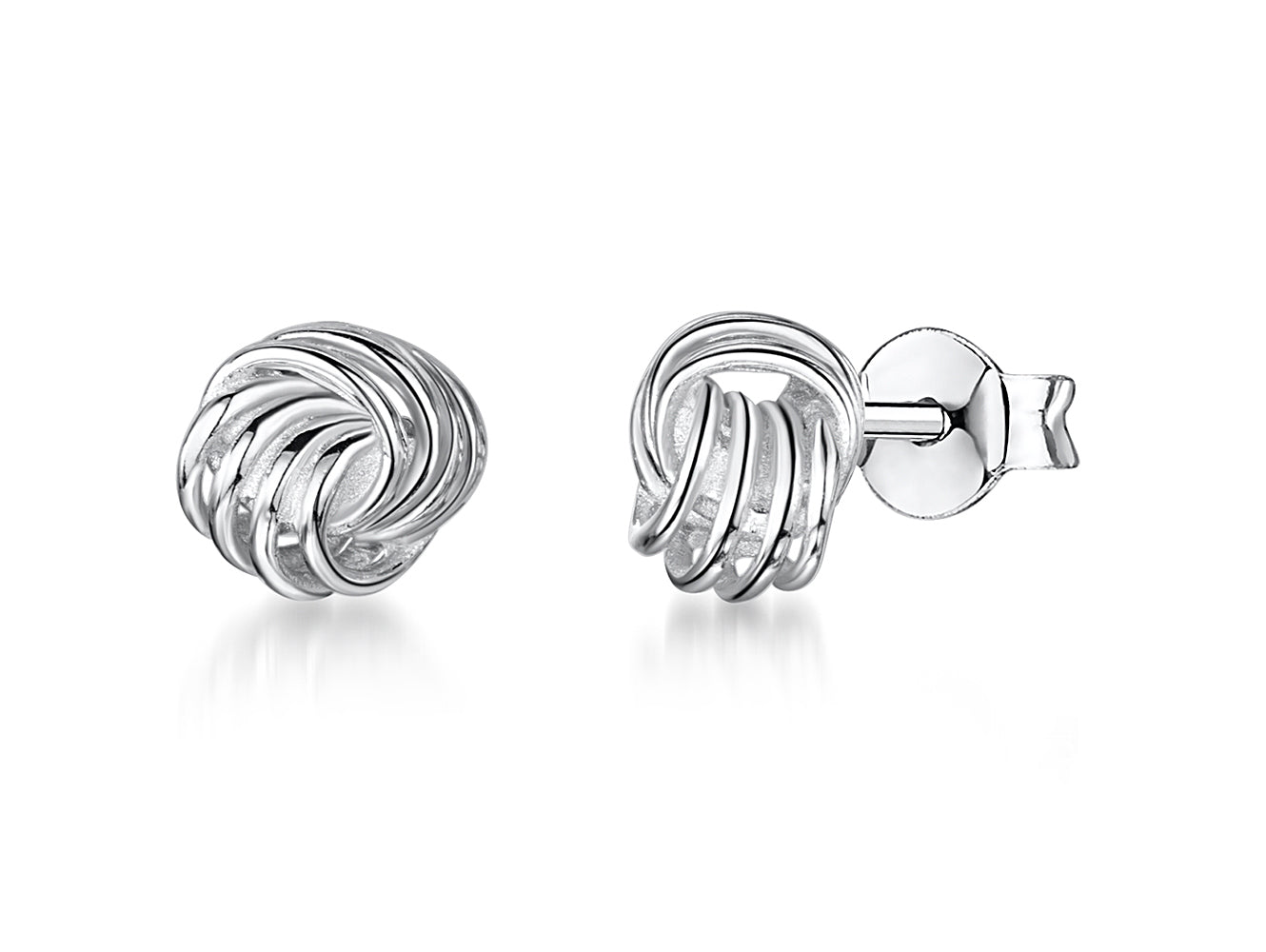 Sterling Silver Woven Knot Stud Earrings